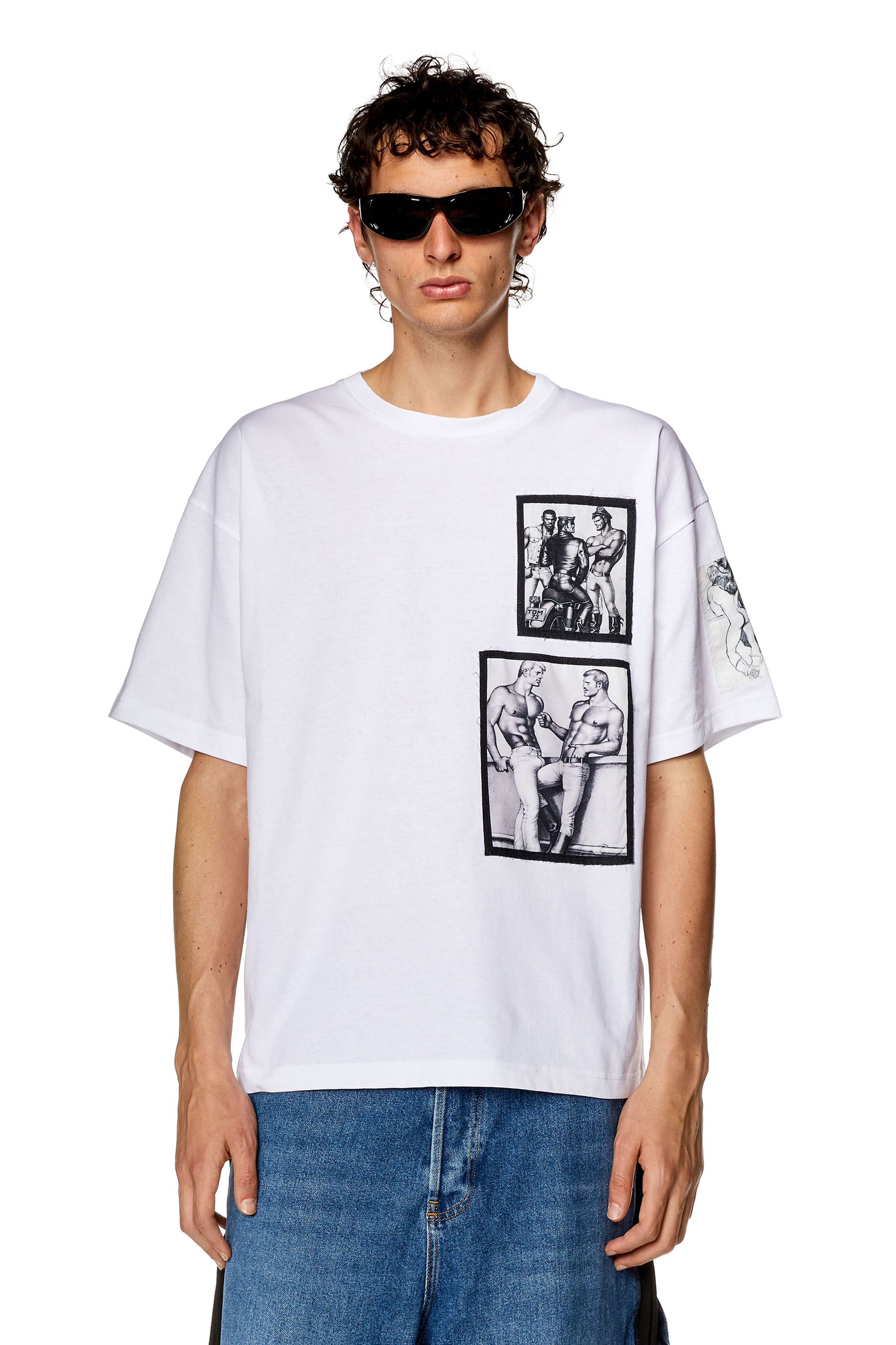 Diesel - PR-T-NLABEL-23A, Unisex's Boxy T-shirt with prints and patches in White - 1