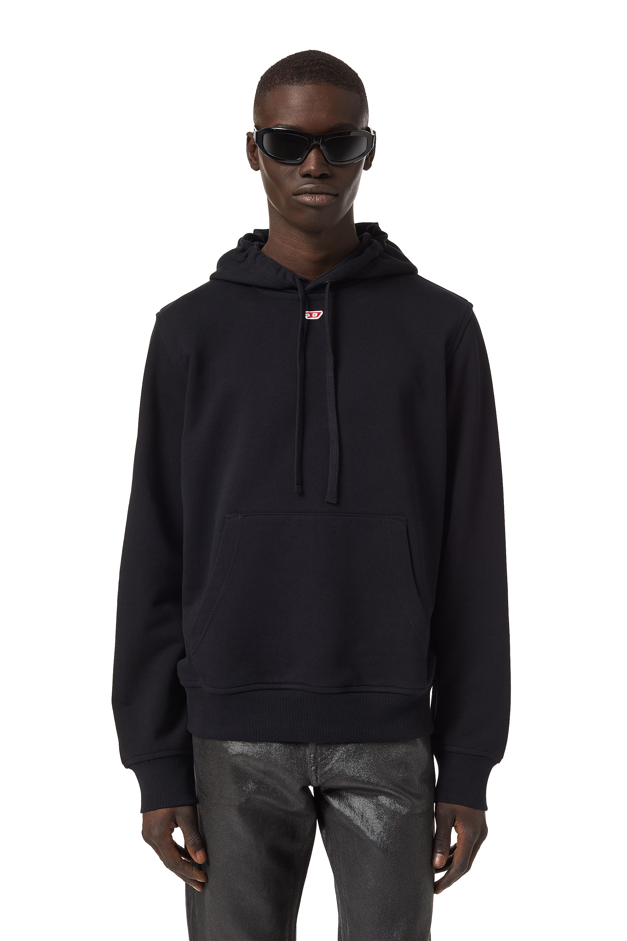 Diesel - S-GINN-HOOD-D, Man's Hoodie with D logo in Black - 1