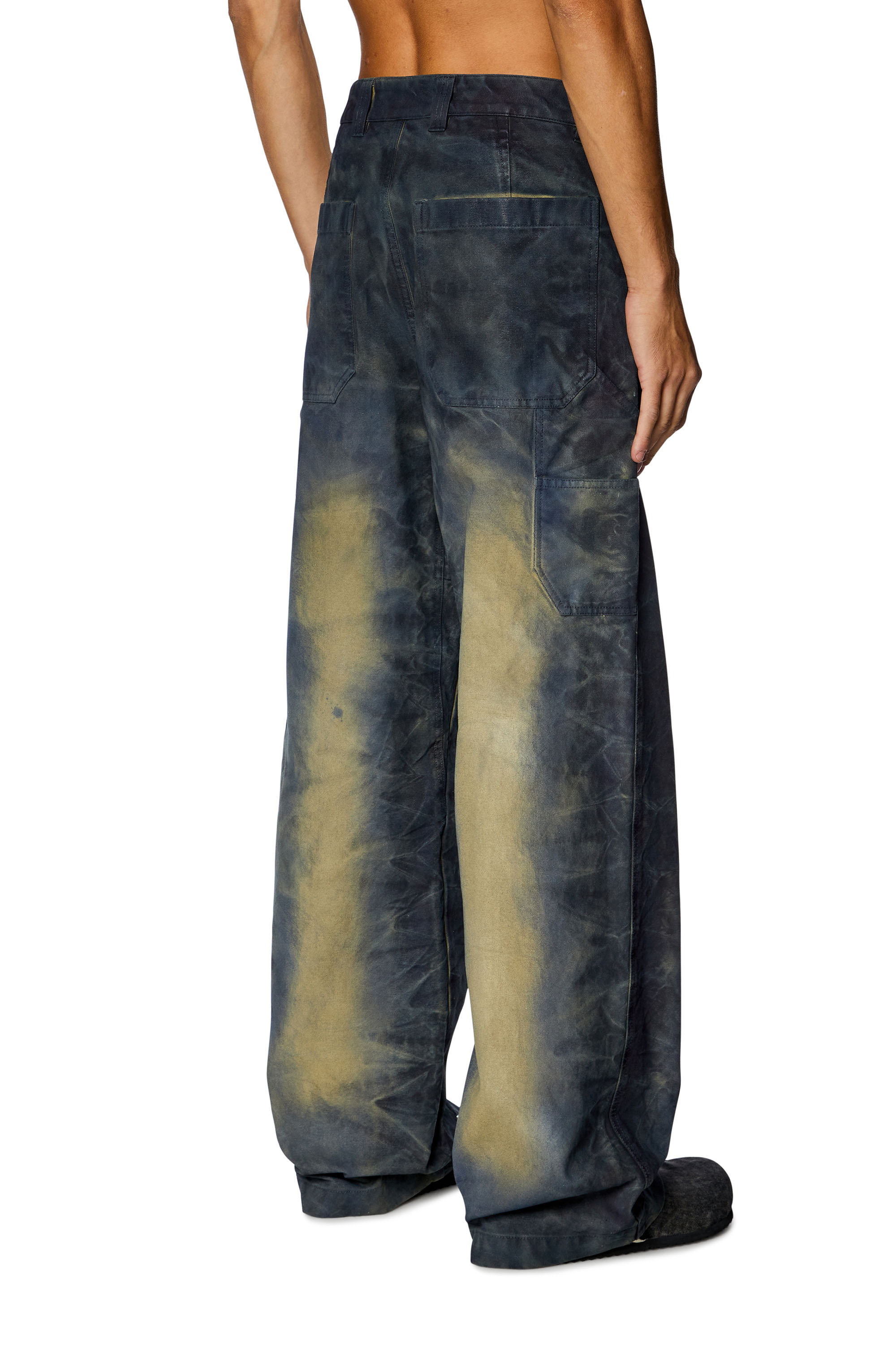 Diesel - P-LIVERY, Man's Utility pants in treated canvas in Dark Blue - 4