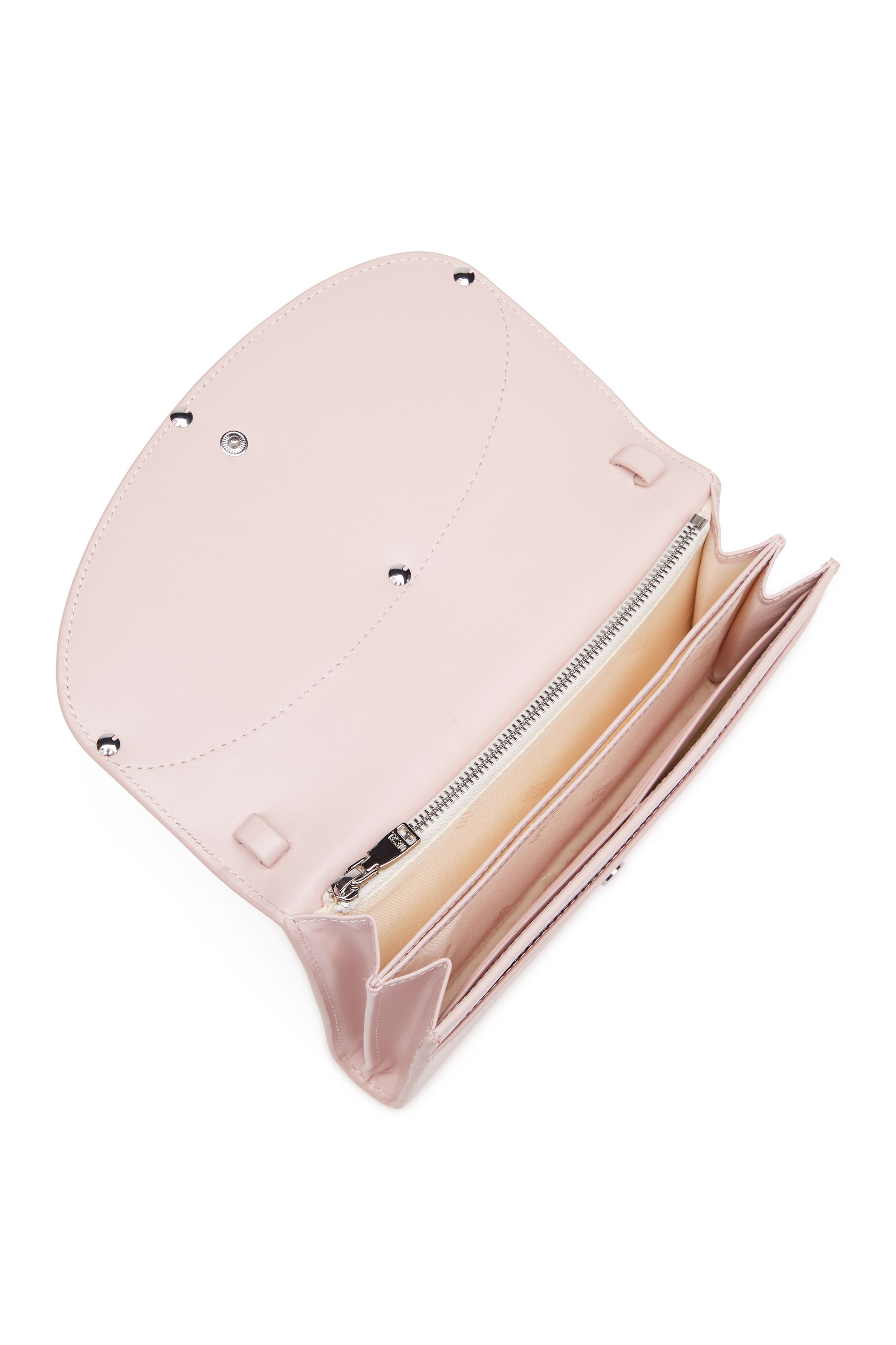 Diesel - 1DR WALLET STRAP, Woman's Wallet purse in pastel leather in Pink - 4