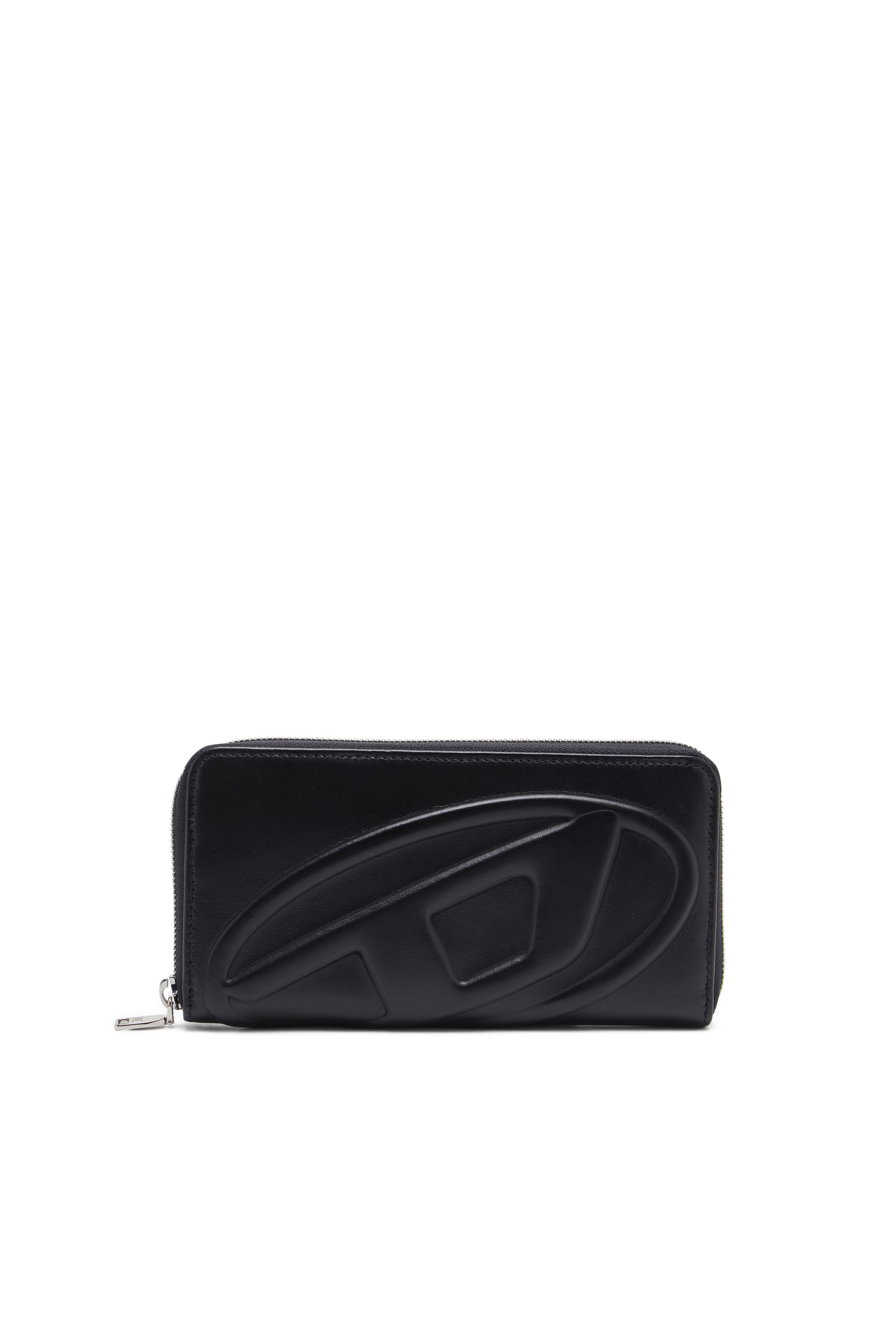 Diesel - 1DR-FOLD CONTINENTAL ZIP L, Woman's Long zip wallet with embossed logo in Black - 1