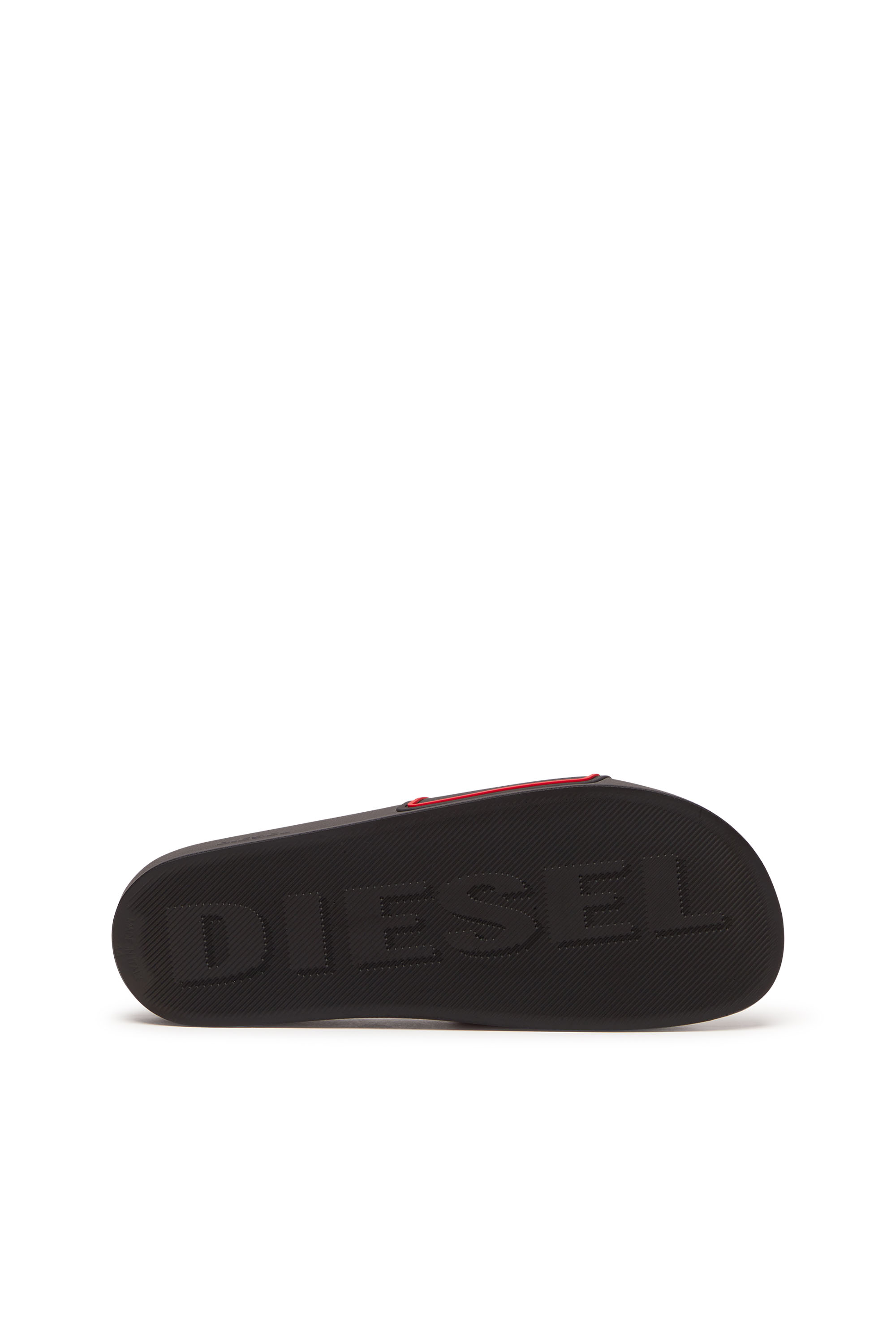 Diesel - SA-MAYEMI CC, Man's Sa-Mayemi-Pool slides with 3D logo in Black/Red - 4