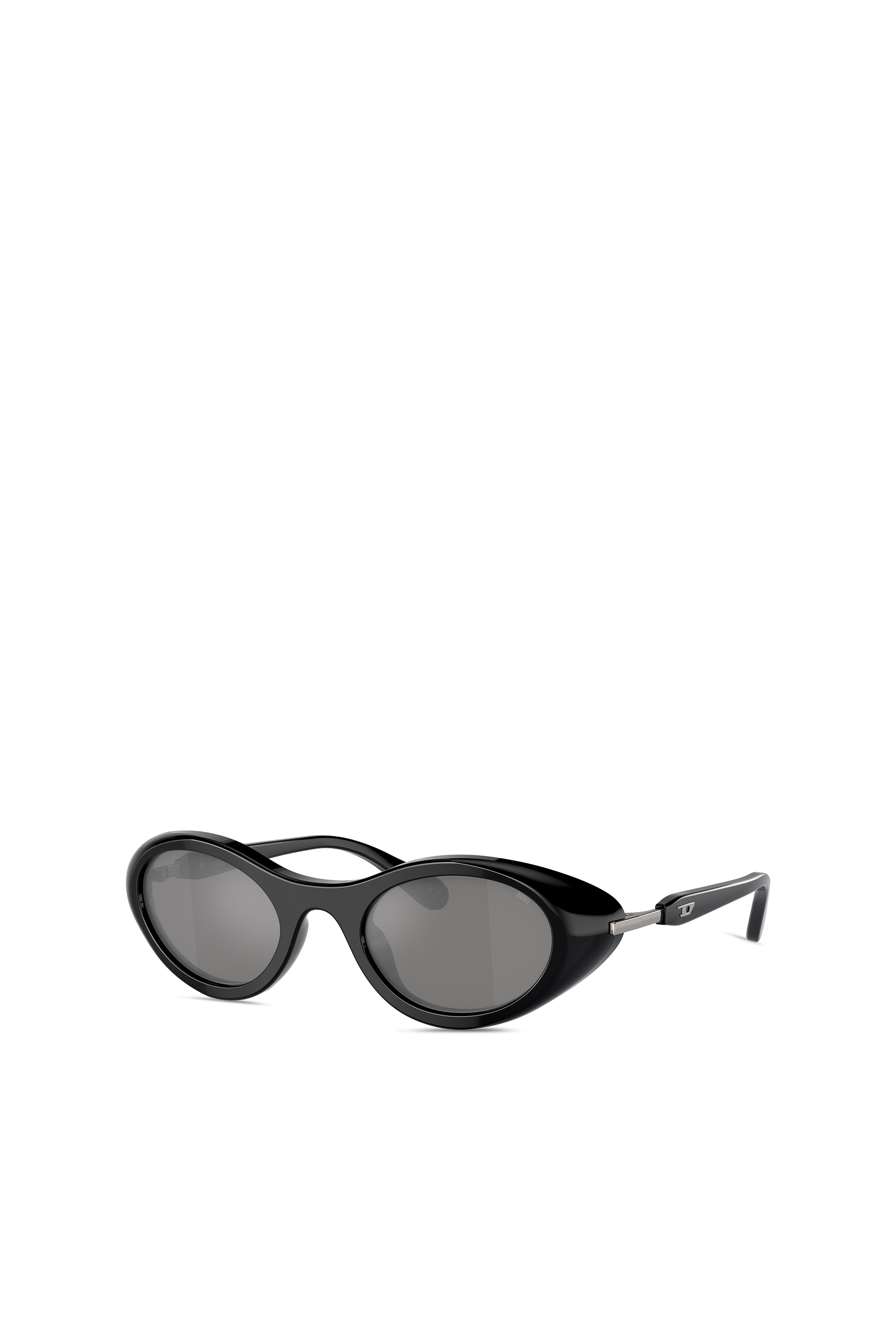 Diesel - 0DL2004, Unisex's Wrap-around shape sunglasses in Black/Flash mirror - 1