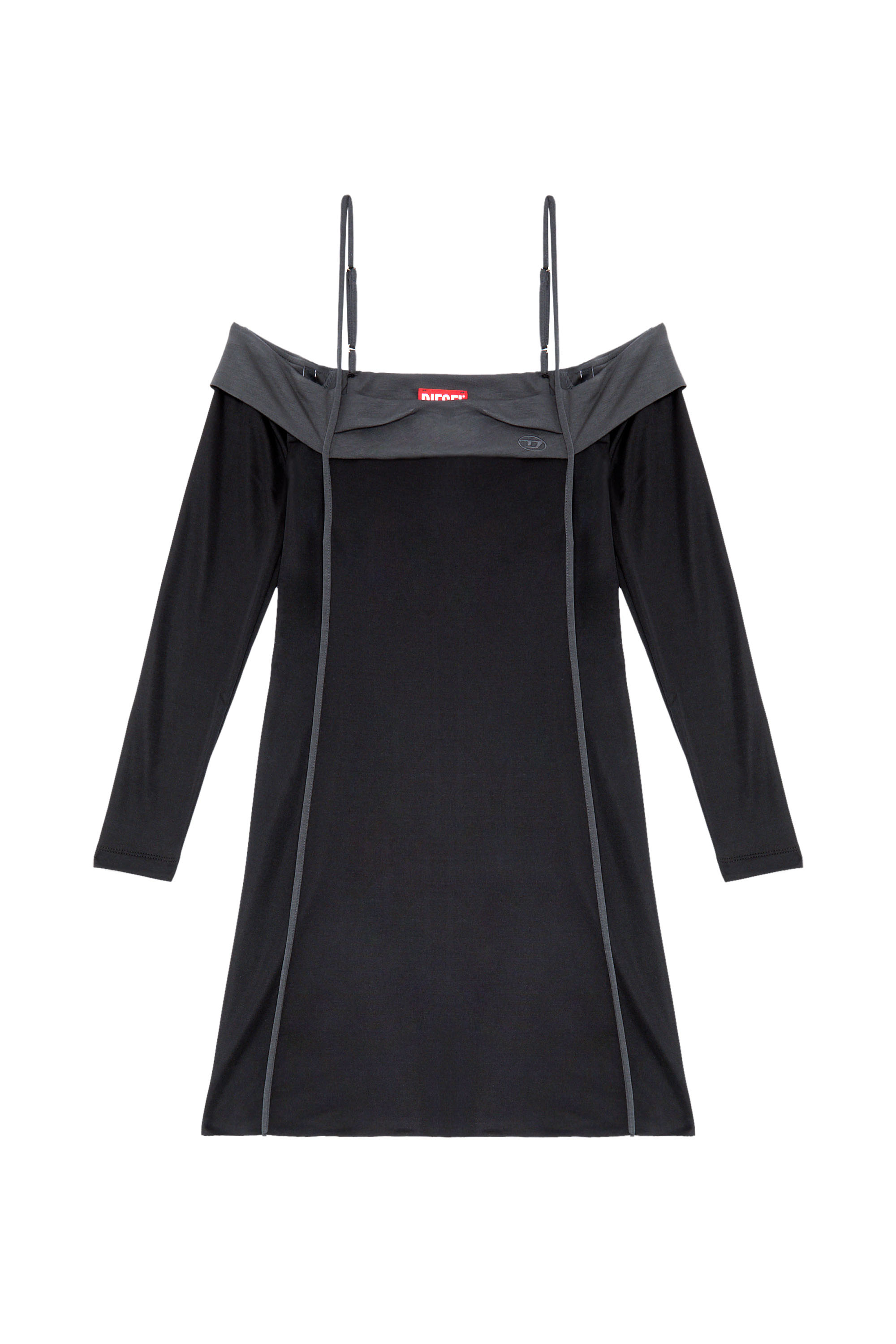Diesel - D-RAPPY, Woman's Bandeau dress in stretch modal in Black - 2