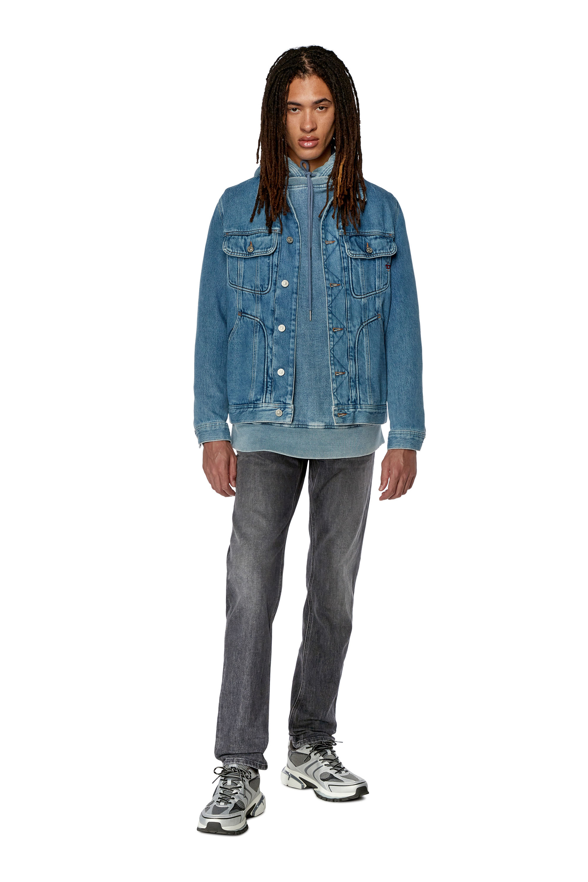 Diesel - Straight Jeans 1995 D-Sark 09F84, Man's Straight Jeans - 1995 D-Sark in Black/Dark grey - 2