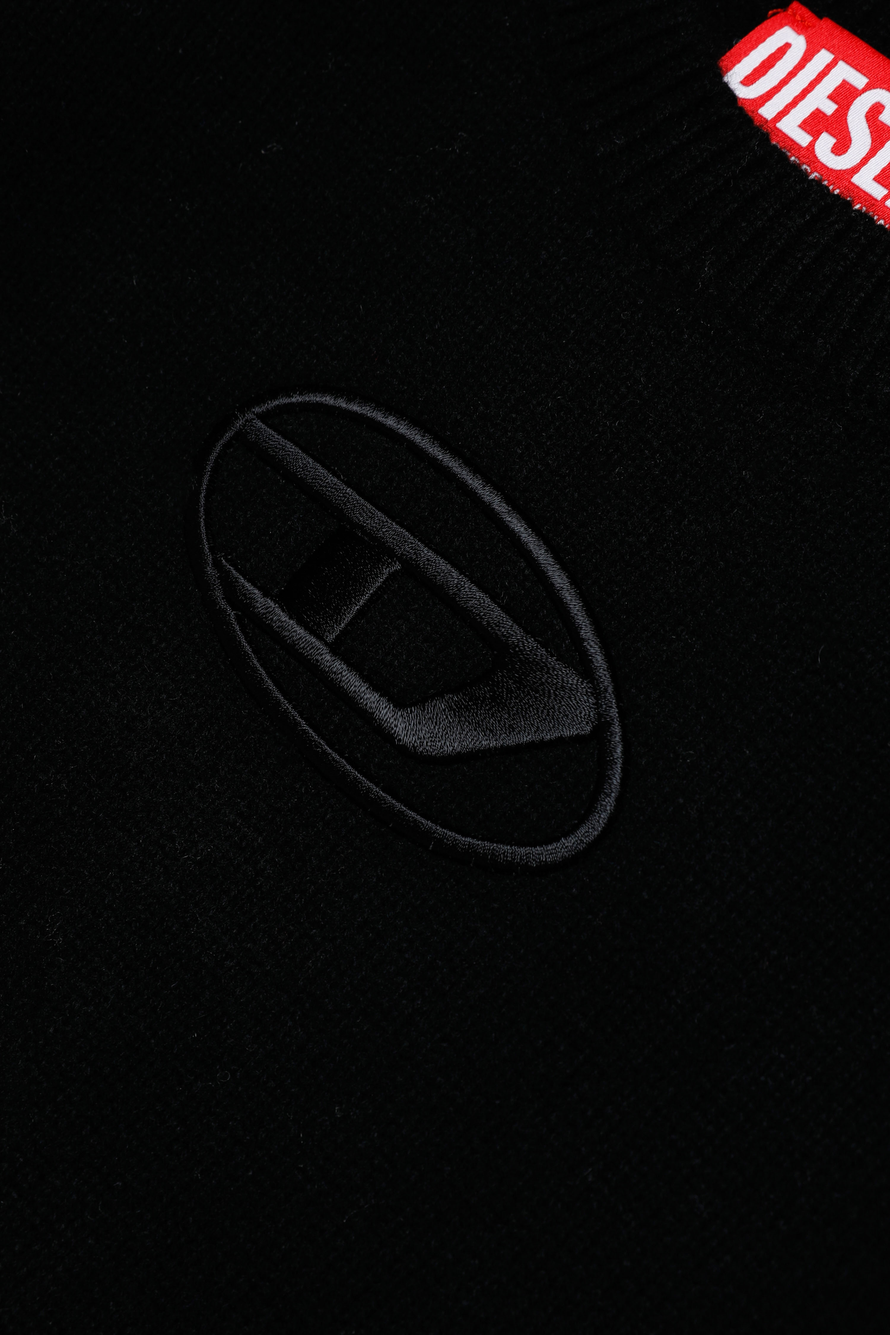 Diesel - KAREESA, Woman's Jumper in merino wool blend with D logo in Black - 3