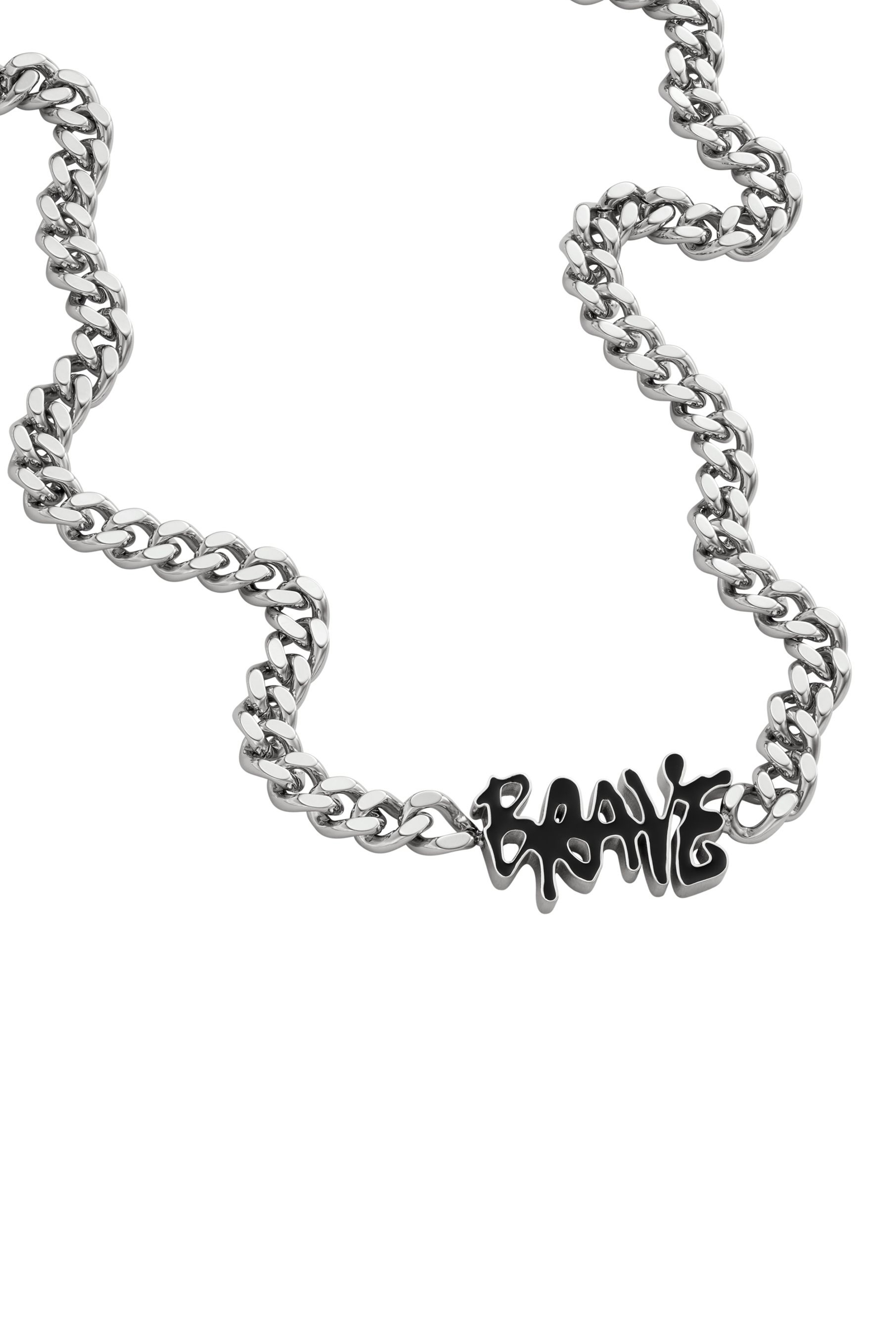 Diesel - DX1467, Unisex's Stainless steel chain necklace in Silver/Black - 1