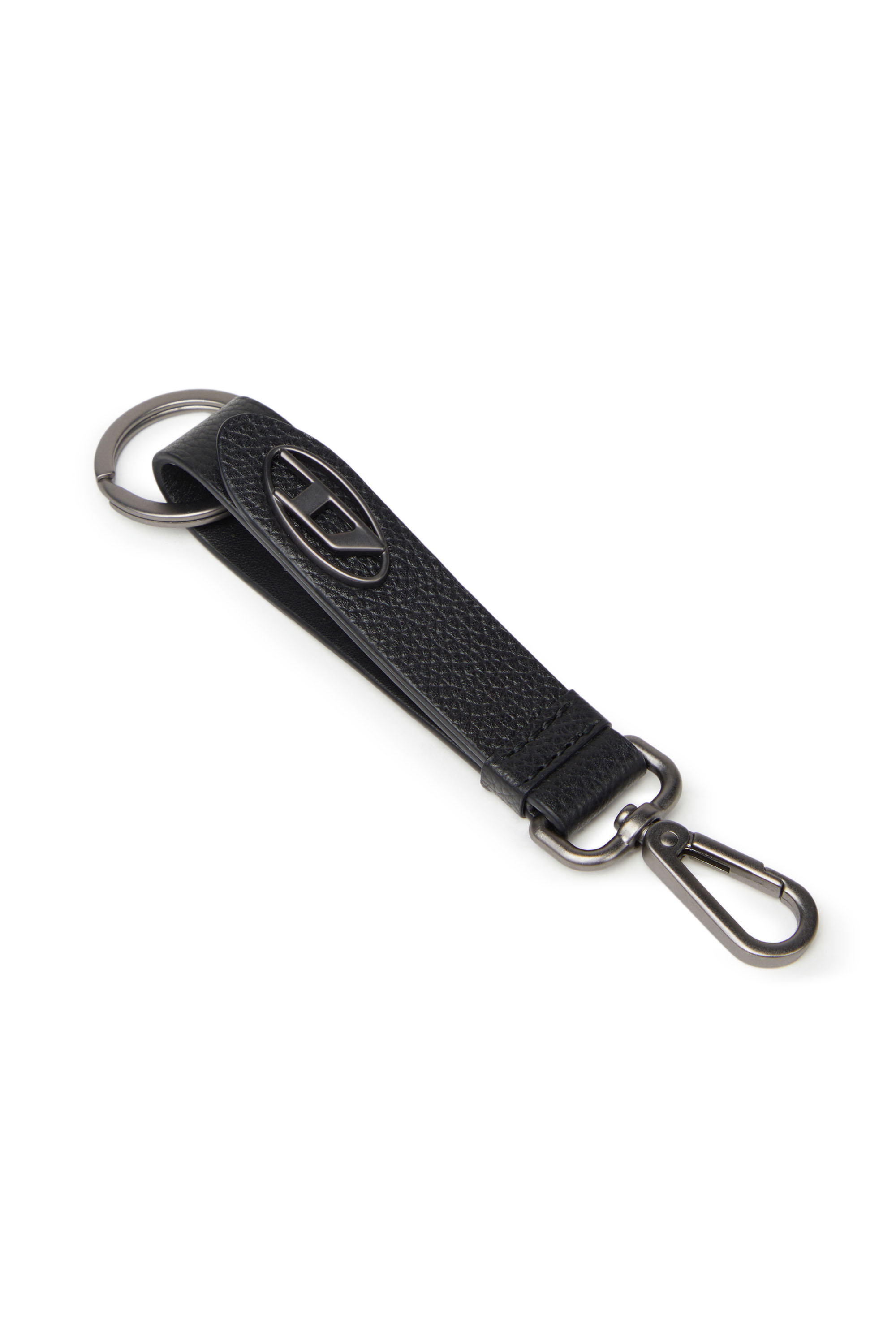 Diesel - KEY RING, Man's Keyring in textured leather in Black - 2