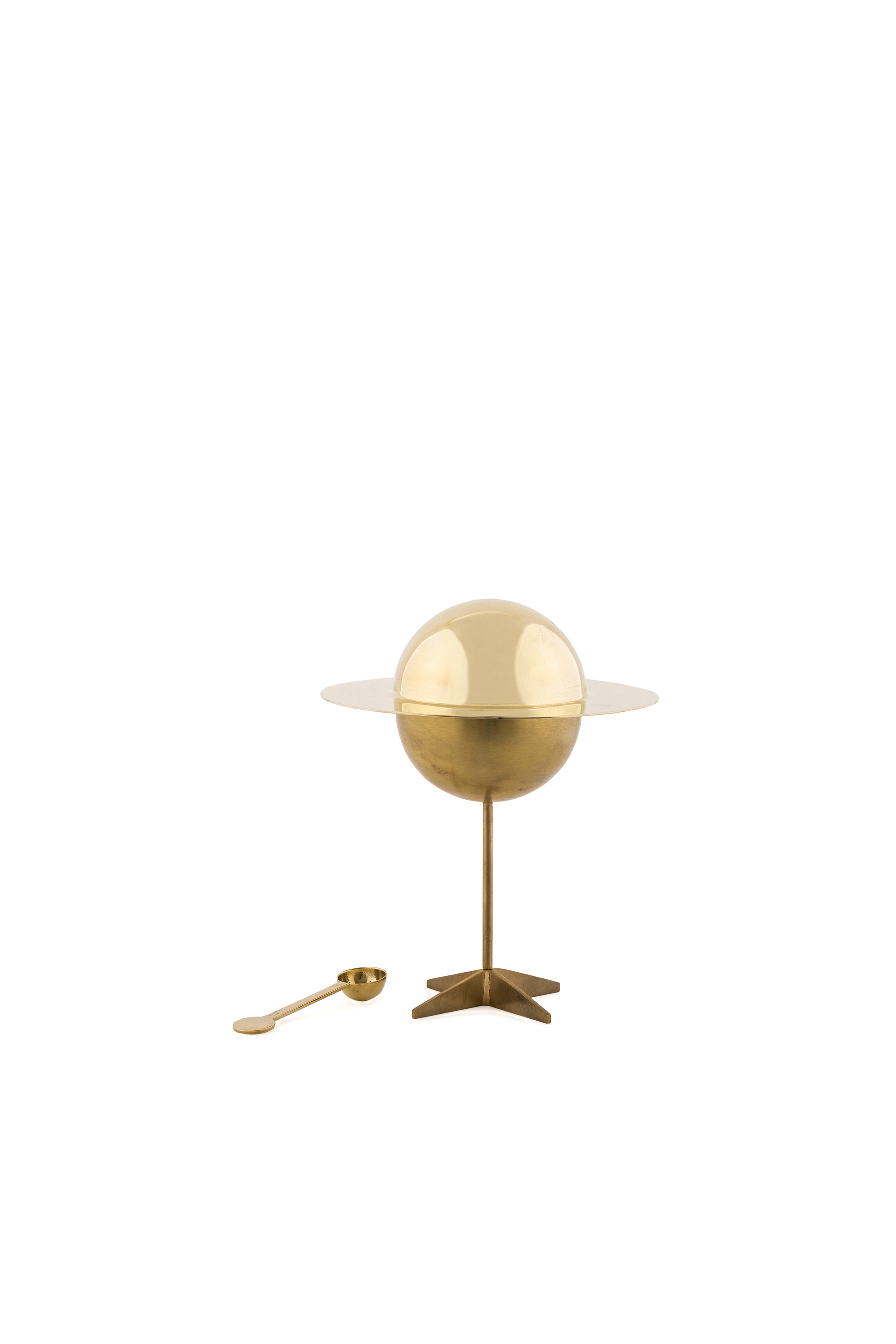Diesel - 10874 COSMIC  DINER, Unisex's Gold brass sugar jar, ø cm 20,3 / 8" in Gold - 1