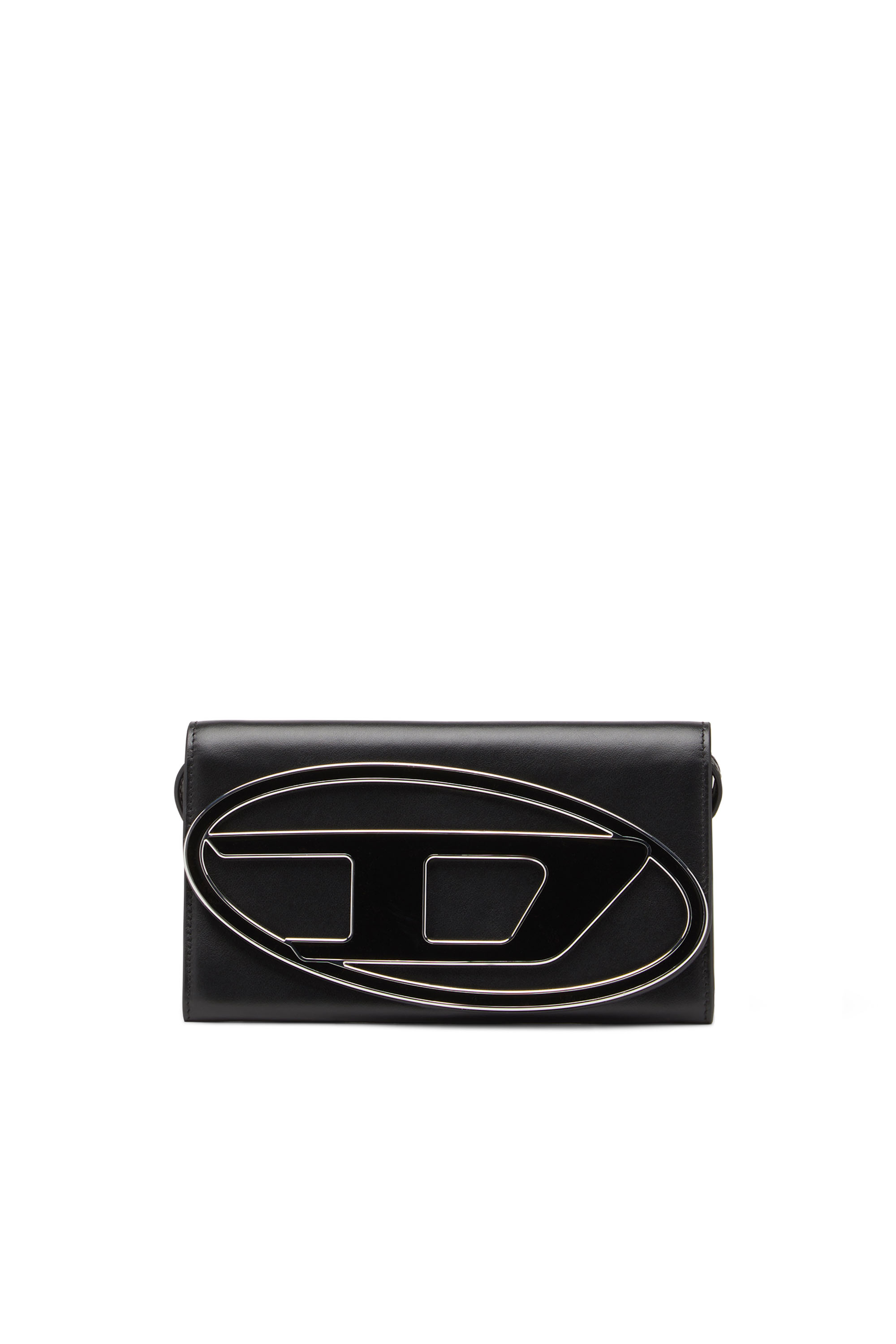 Diesel - CYGNUS, Woman's Leather wallet purse with logo plaque in Black - 1