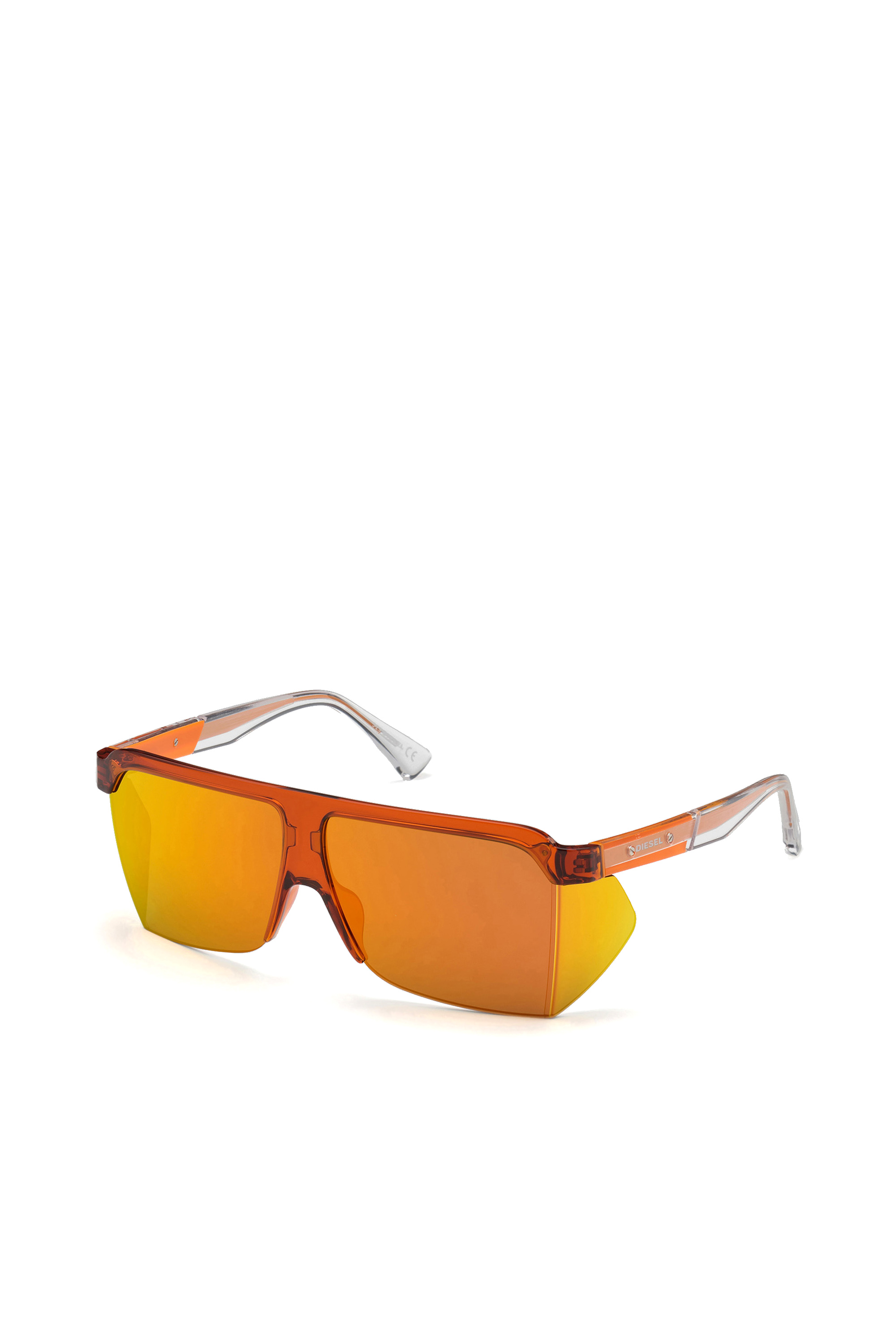 Diesel - DL0319, Man's Wraparound glasess in acetate and metal in Orange - 3