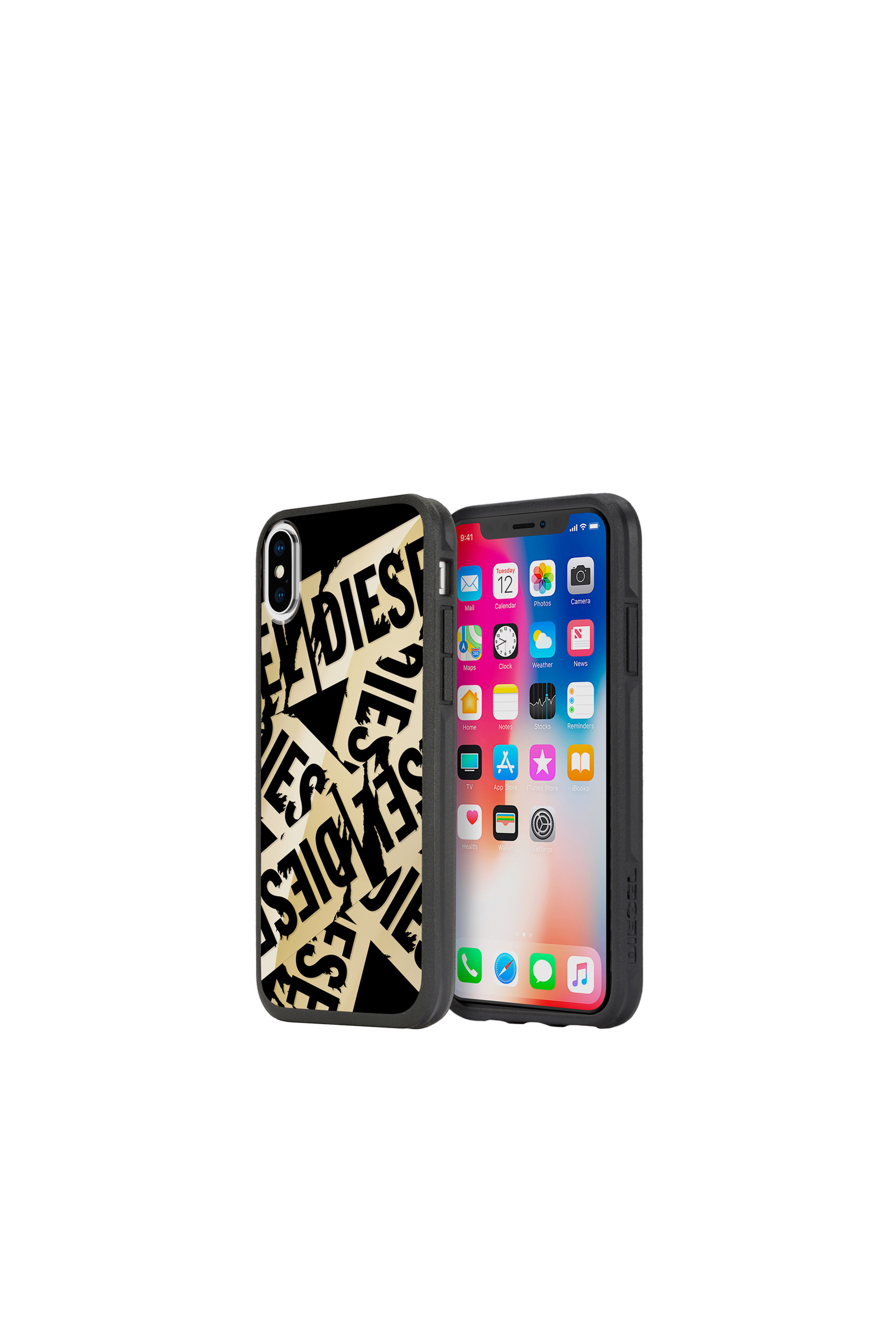 Diesel - MULTI TAPE GOLD/BLACK IPHONE X CASE, Unisex's Multi tape gold/black case, iPhone X in Gold - 1