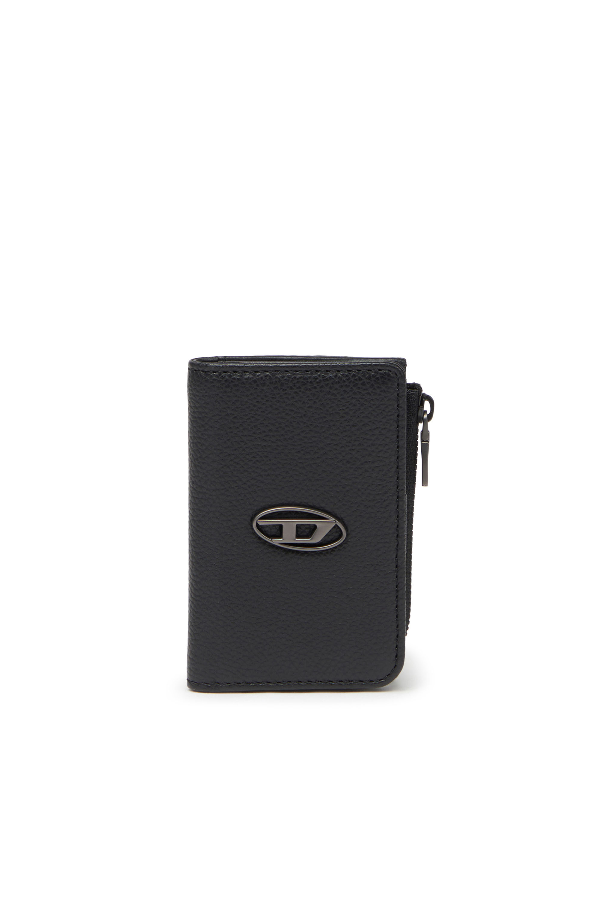 Diesel - L-ZIP KEY, Man's Key case in grained leather in Black - 1