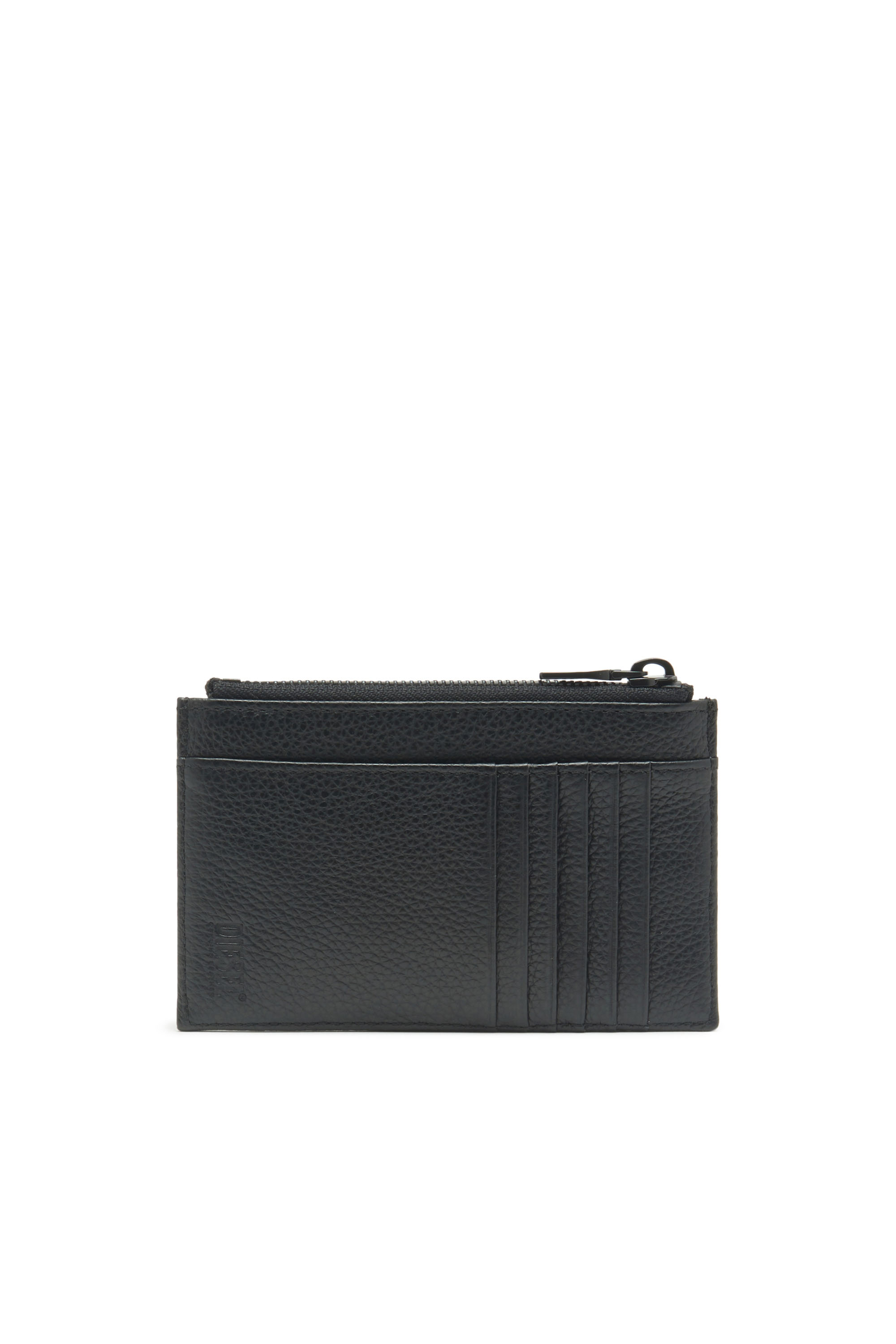 Diesel - CARD HOLDER COIN M, Woman's Slim card holder in grainy leather in Black - 1