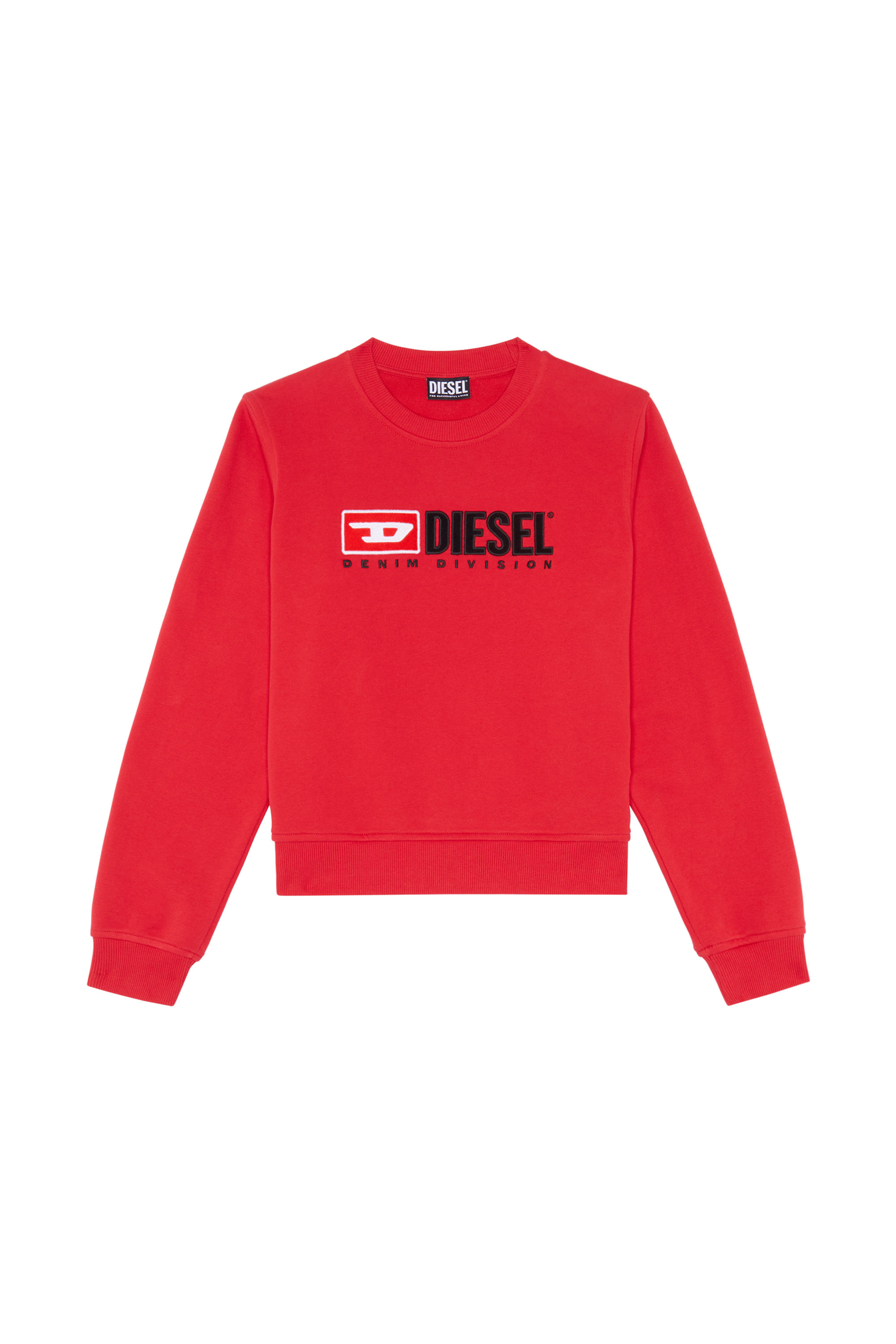 Diesel - F-REGGY-DIV, Woman's Denim Division sweatshirt in Red - 3