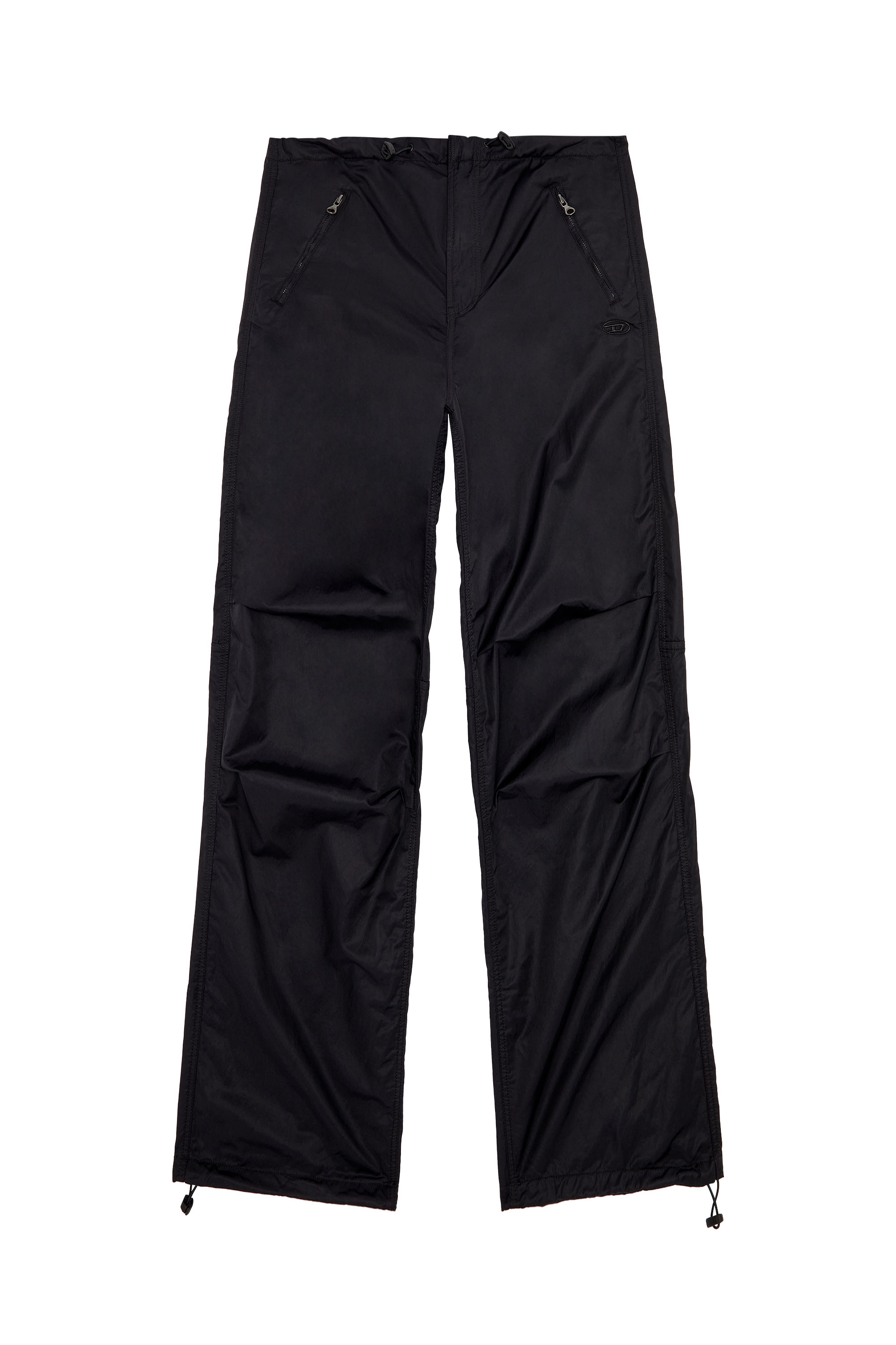 Diesel - P-DIAMANDA, Woman's Ergonomic cargo pants in micro twill in Black - 3