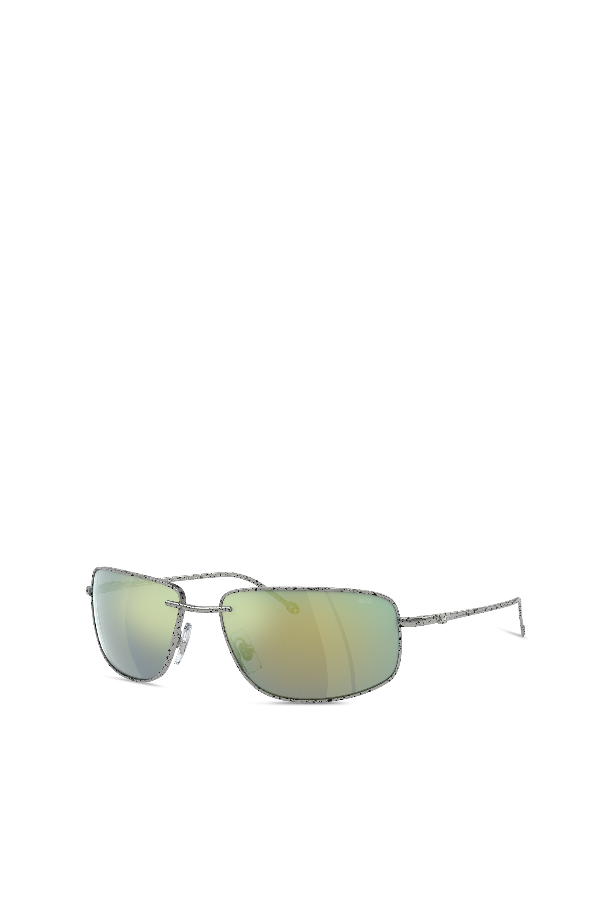 Diesel - 0DL1005, Unisex's Racer shape sunglasses in metal in Spotted Silver/Peacock - 1