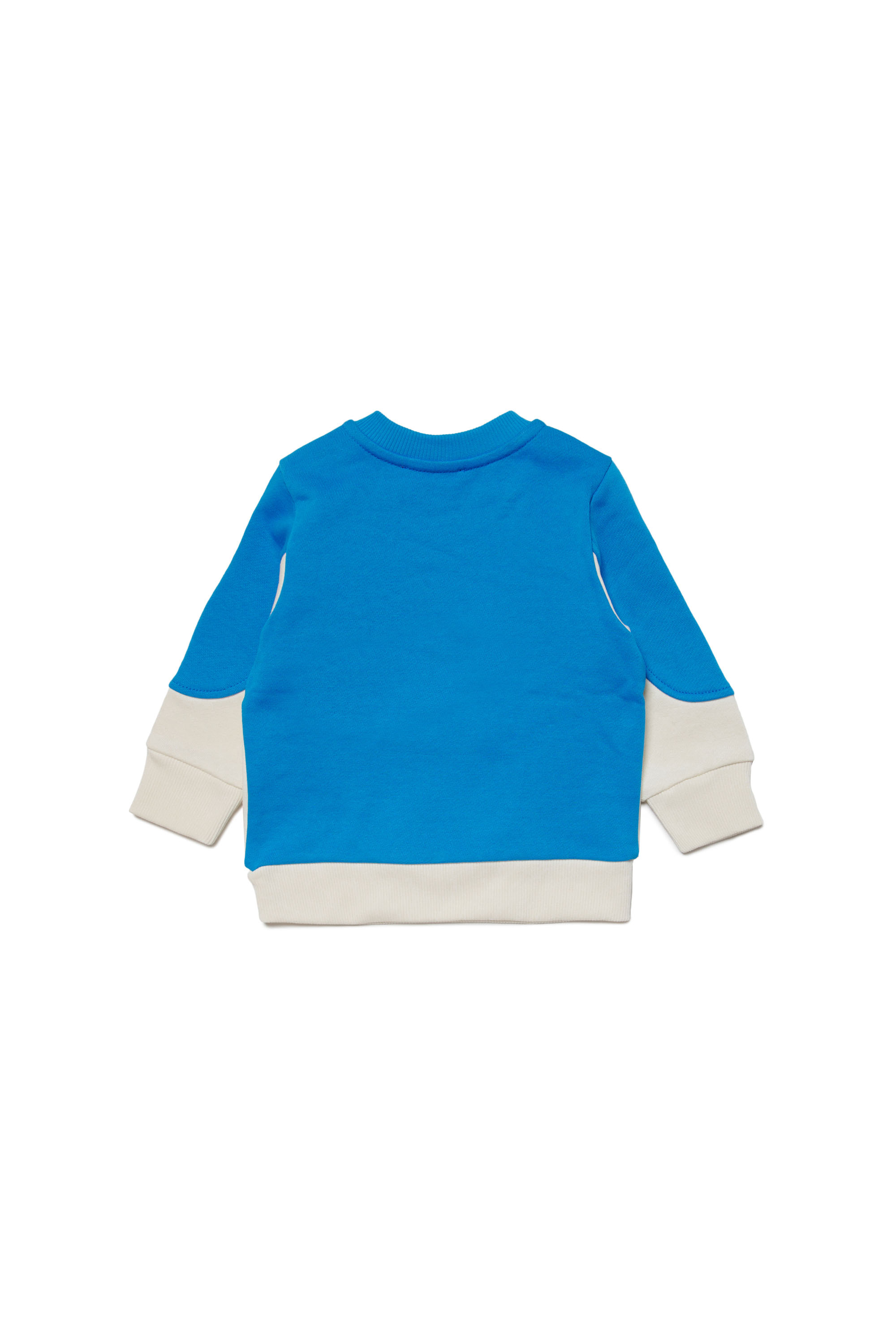 Diesel - SLAB, Man's Colour-block sweatshirt with pixel logo in White/Blue - 2