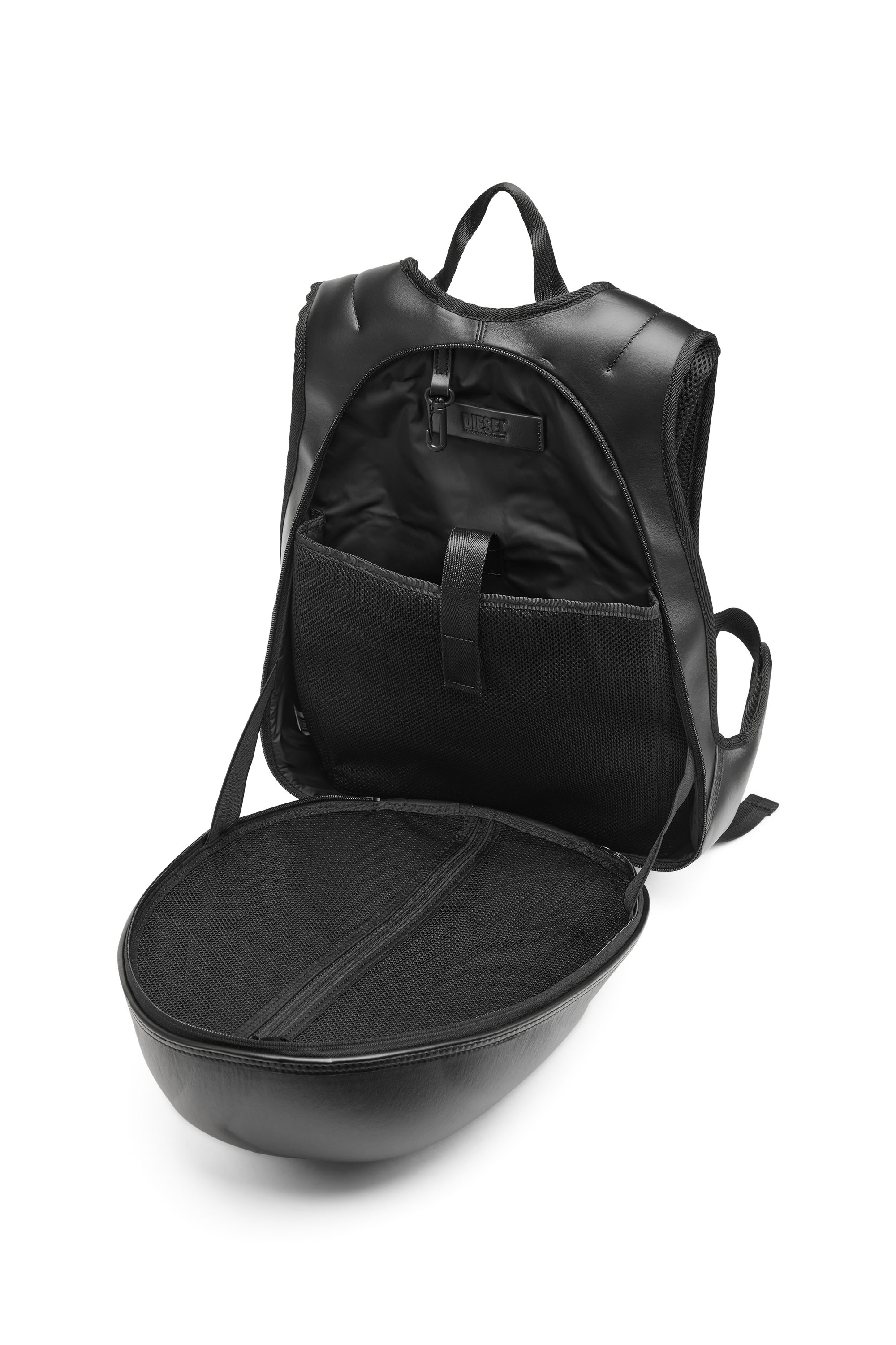 Diesel - 1DR-POD BACKPACK, Man's 1DR-Pod Backpack - Hard shell leather backpack in Black - 4