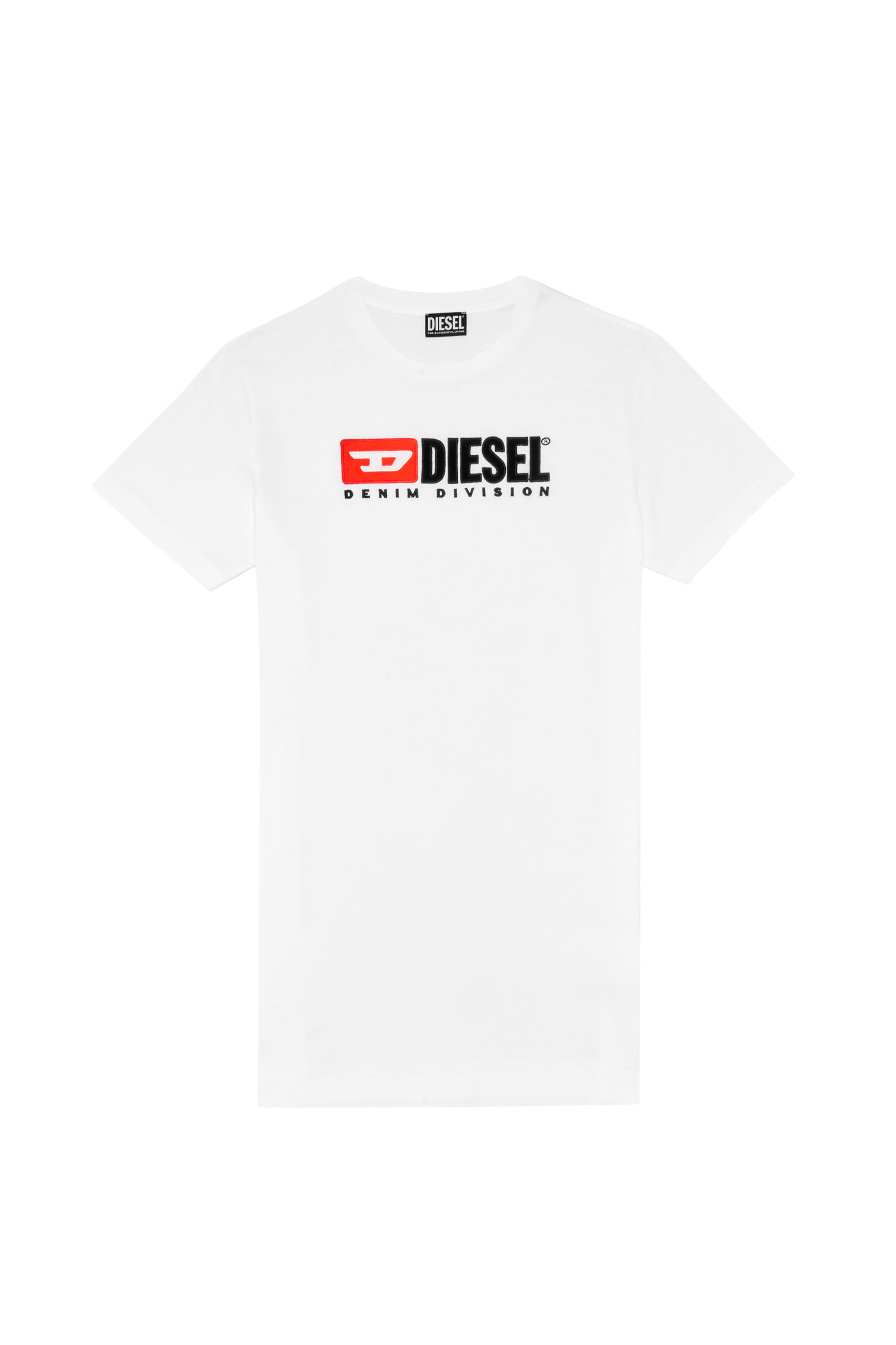 Diesel - D-EGOR-DIV, Woman's T-shirt dress with logo in White - 2