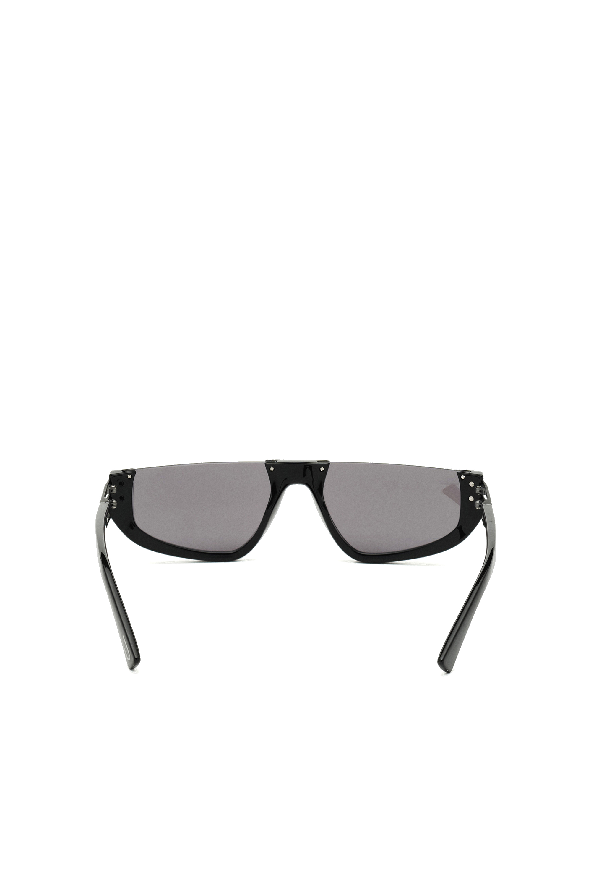 Diesel - DL0315, Man's Wraparound frame with mirror lenses in Black - 4
