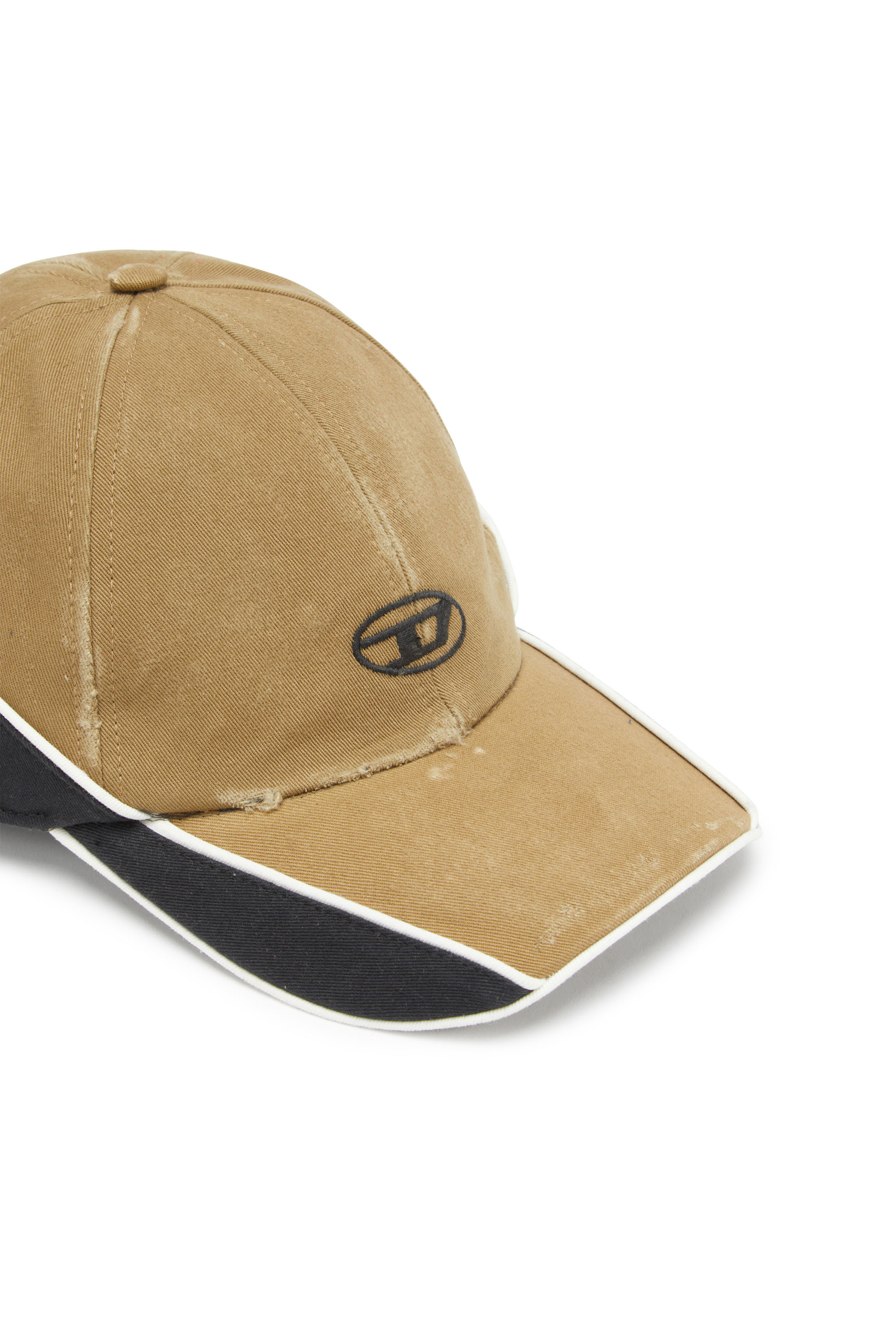 Diesel - C-DALE, Man's Distressed colour-block baseball cap in Brown - 3