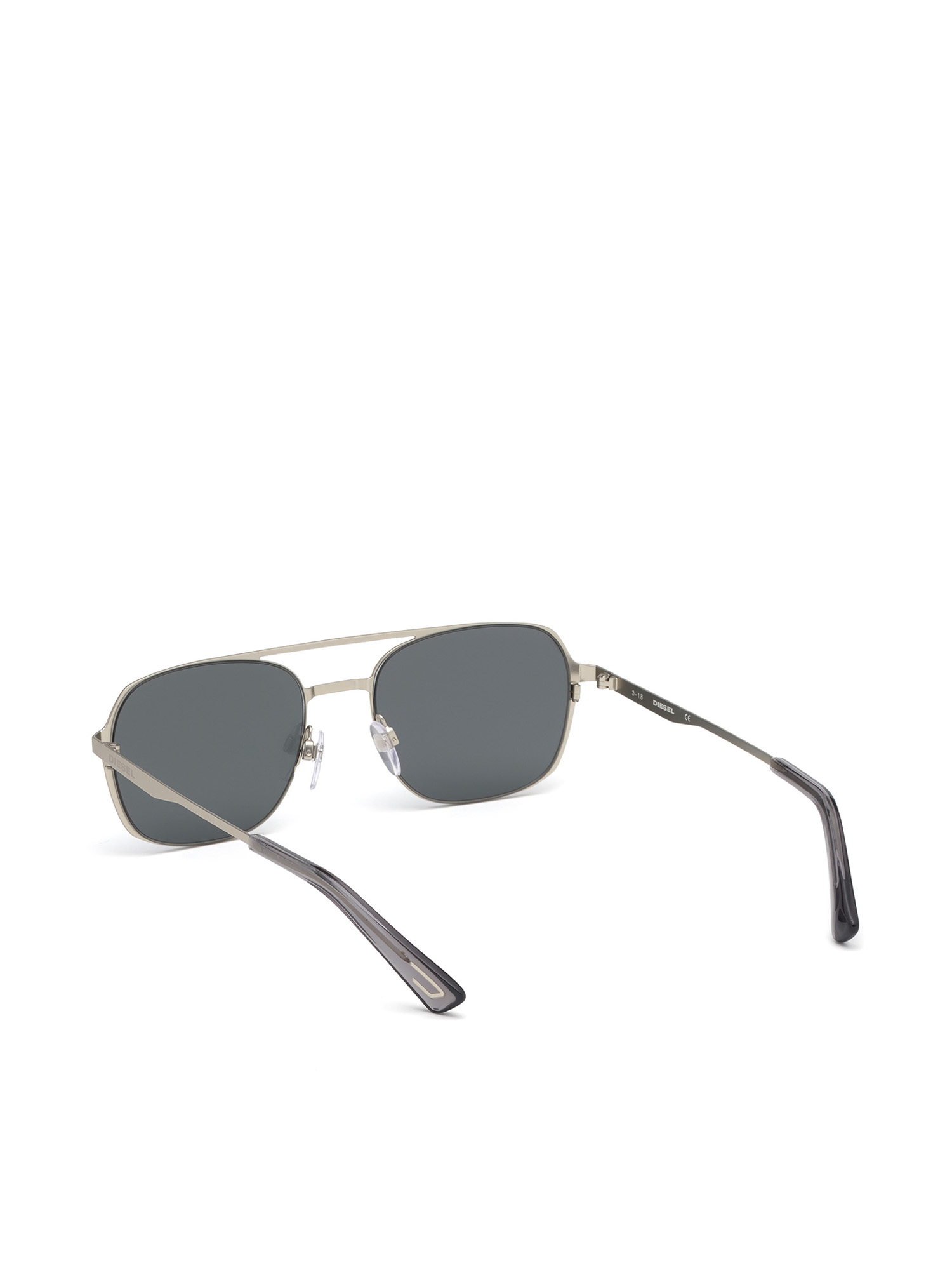 Diesel - DL0274, Man's Navigator shape sunglasses in metal in Grey - 1