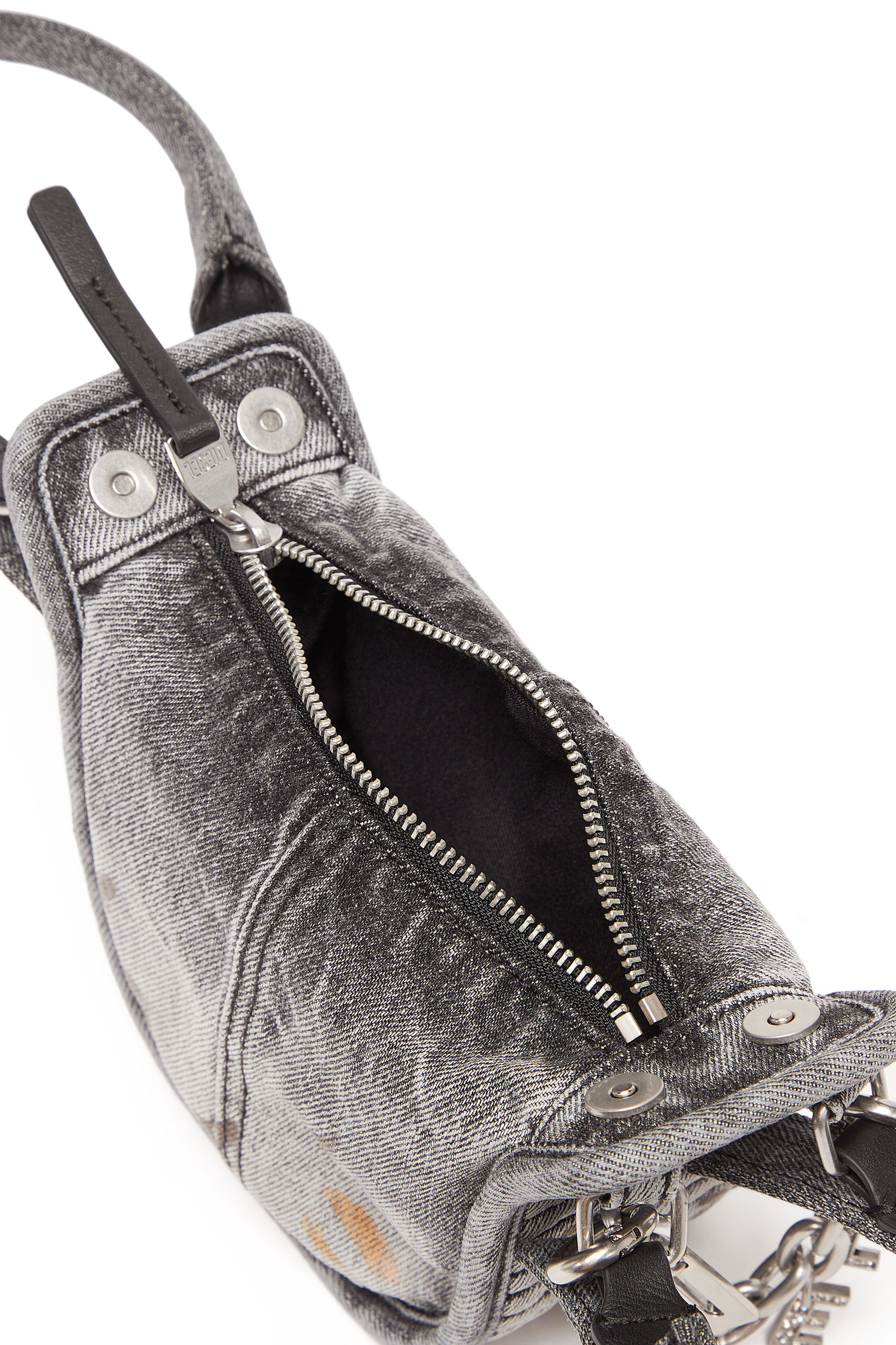 Diesel - D-VINA-XXS, Woman's D-Vina-XXS - Slouchy micro bag in solarised denim in Black - 4