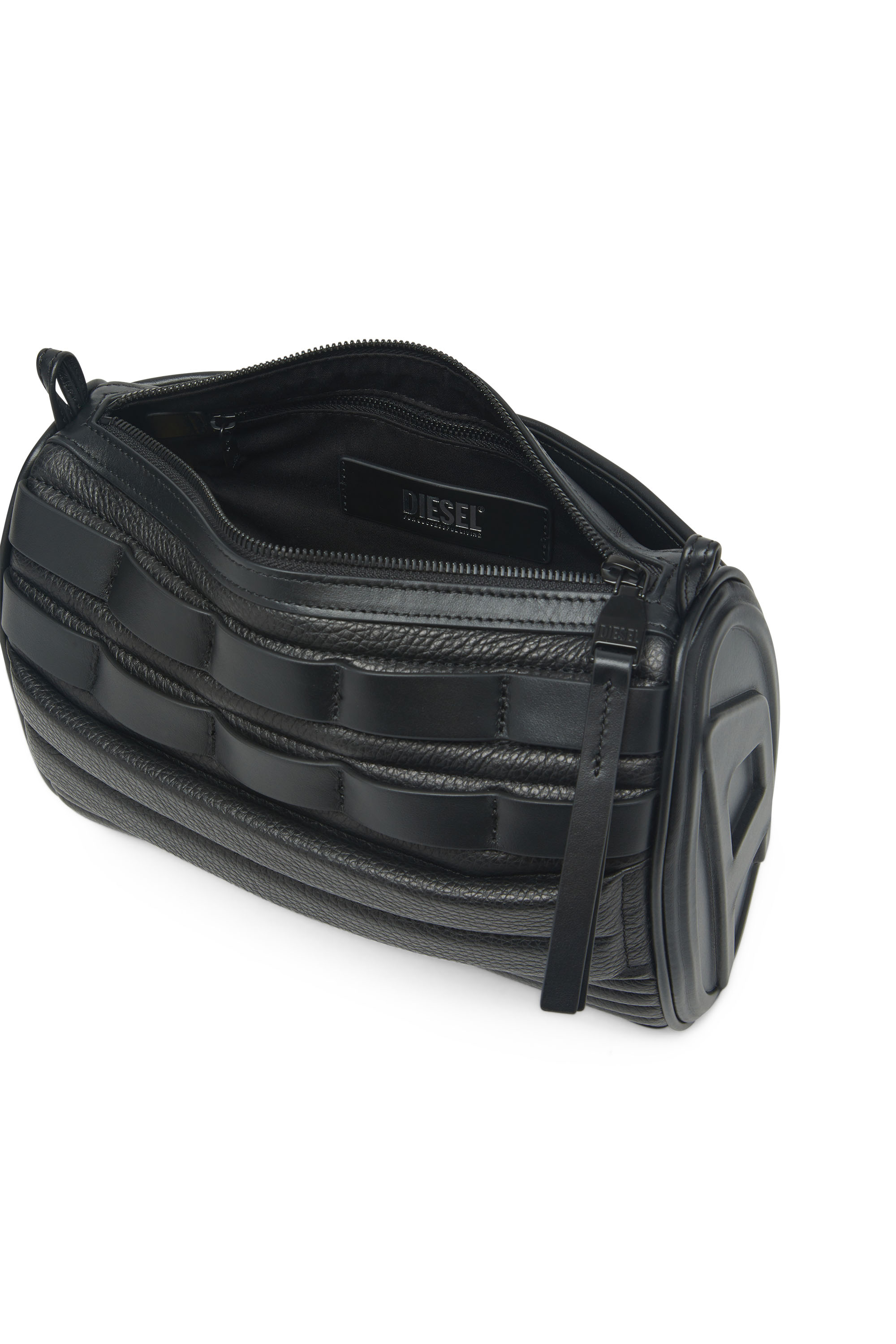 Diesel - ODD CROSSBODY S X, Unisex's Odd Crossbody S X - Convertible utility bag in leather in Black - 4