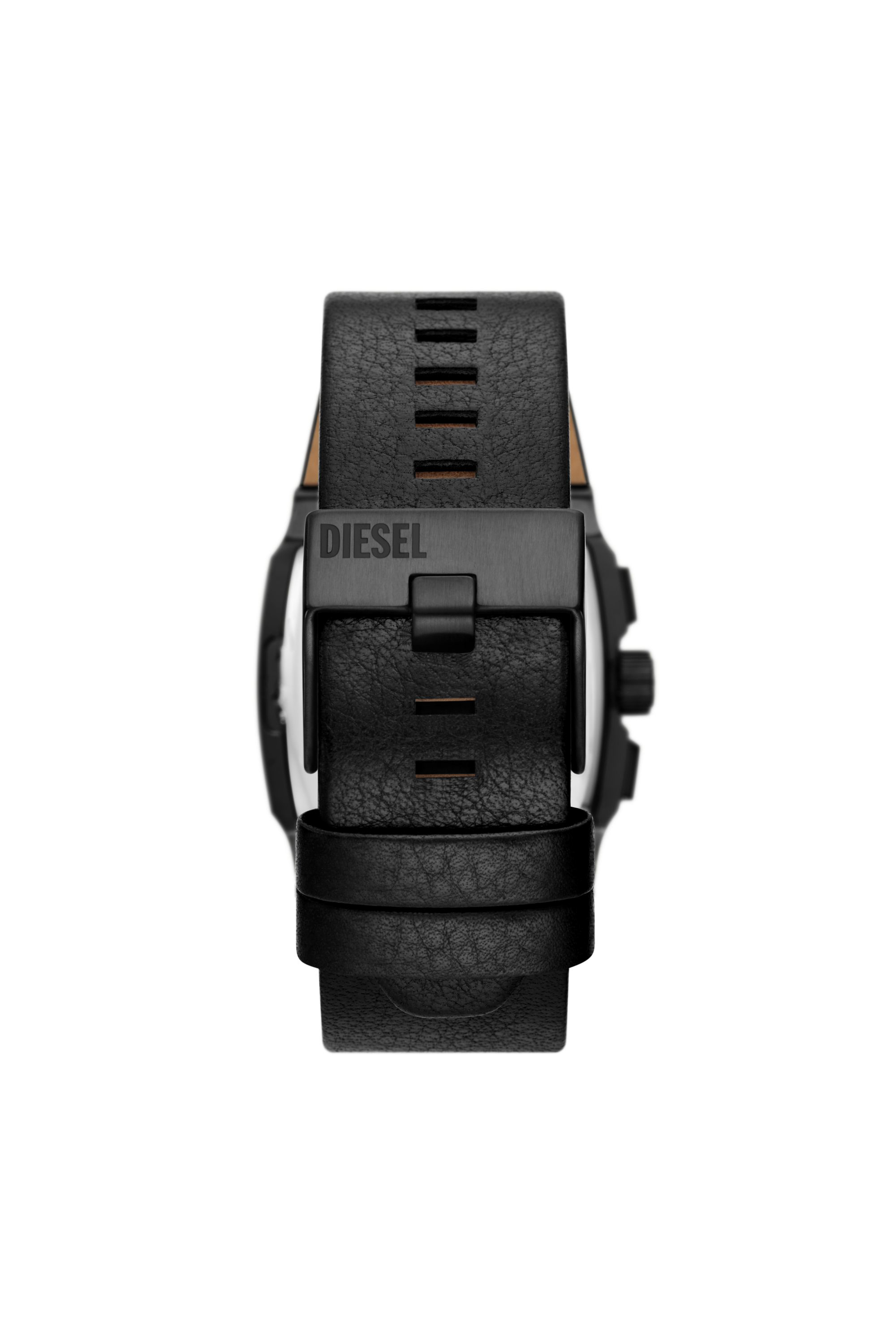 Diesel - DZ4645, Man's Cliffhanger chronograph black leather watch in Black - 2
