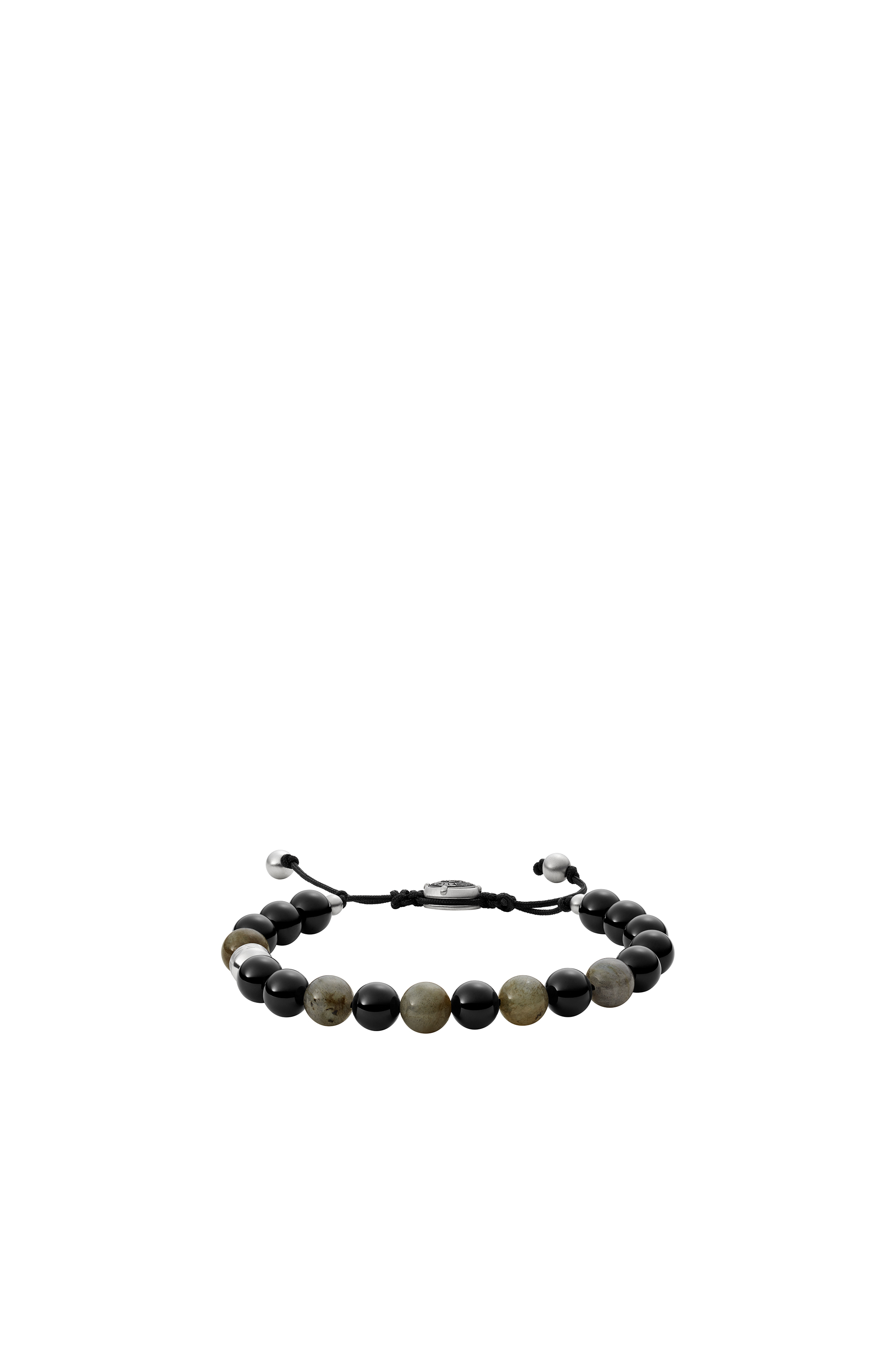 Diesel - DX1325, Unisex's Agate and Labradorite Beaded Bracelet in Black/Green - 1