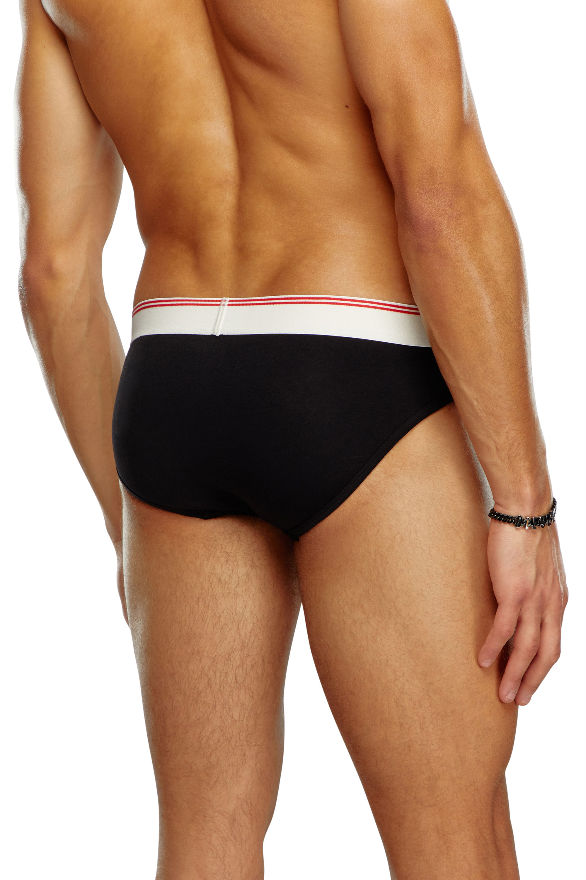 Diesel - UMBR-ANDRETHREEPACK, Man's Three-pack nude cotton briefs in Blue/Red - 4