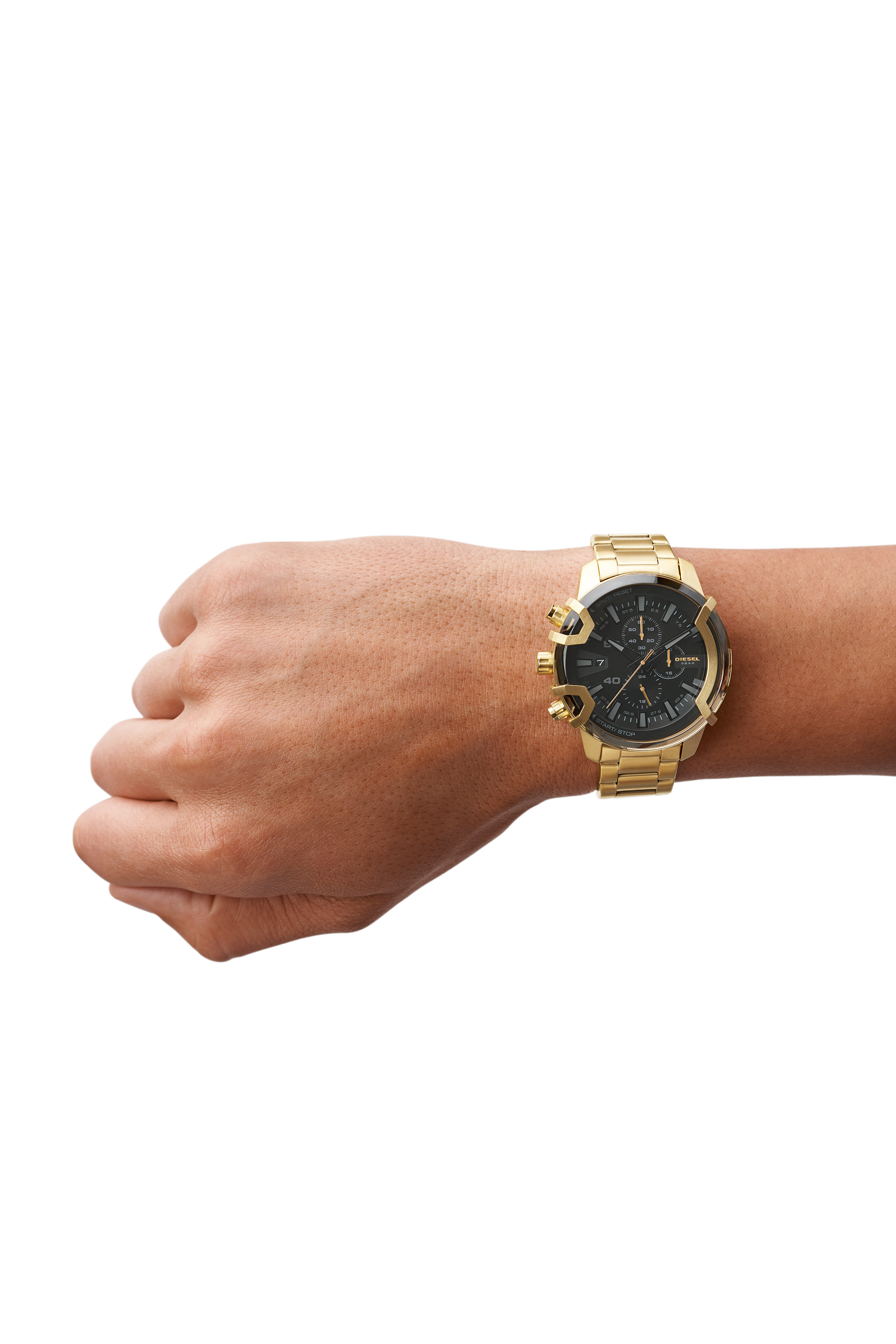 Diesel - DZ4522, Man's Griffed chronograph gold-tone stainless steel watch in Gold - 4