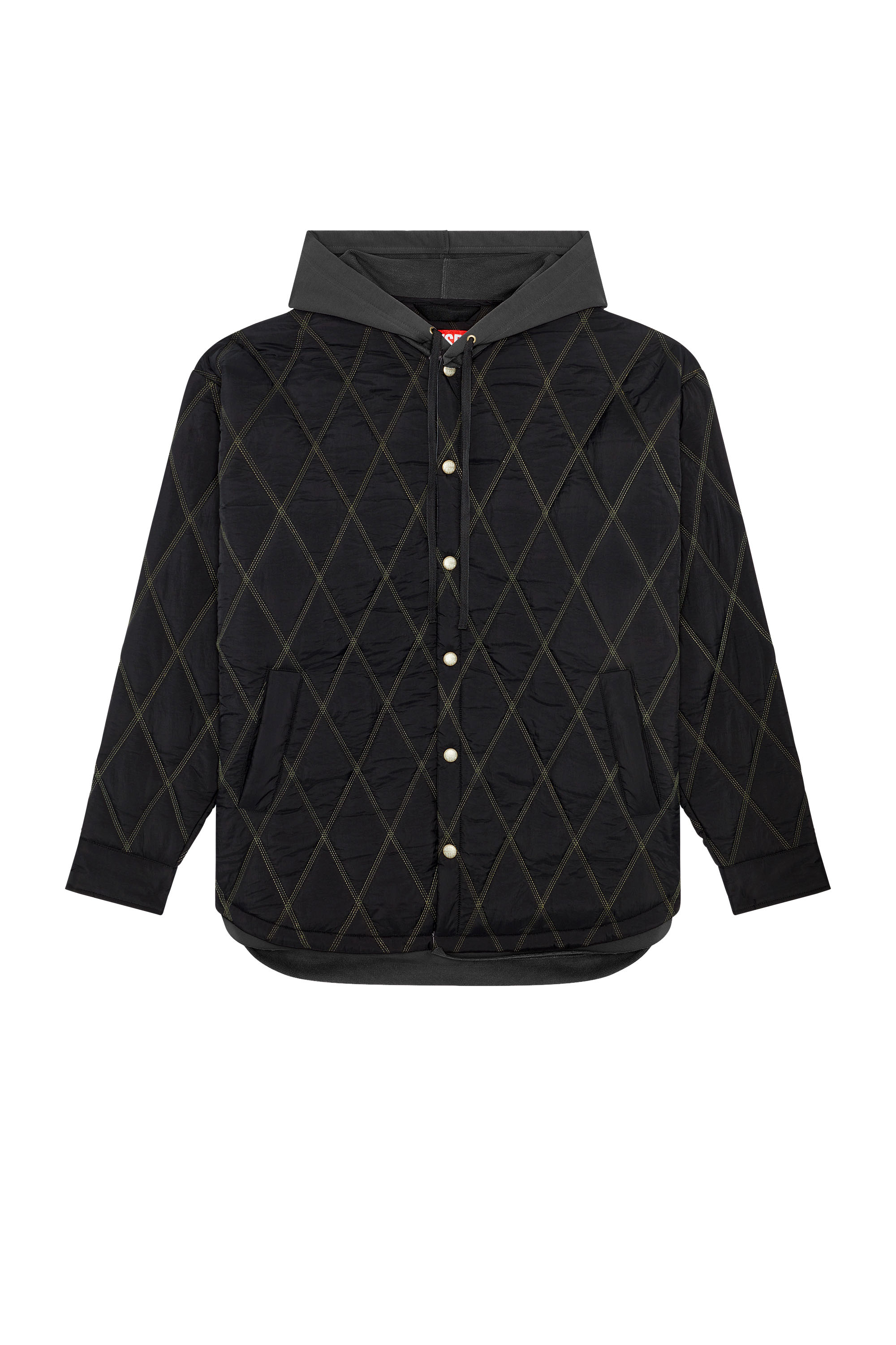 Diesel - J-ROMEO, Man's Quilted jacket in quilted nylon in Black - 3