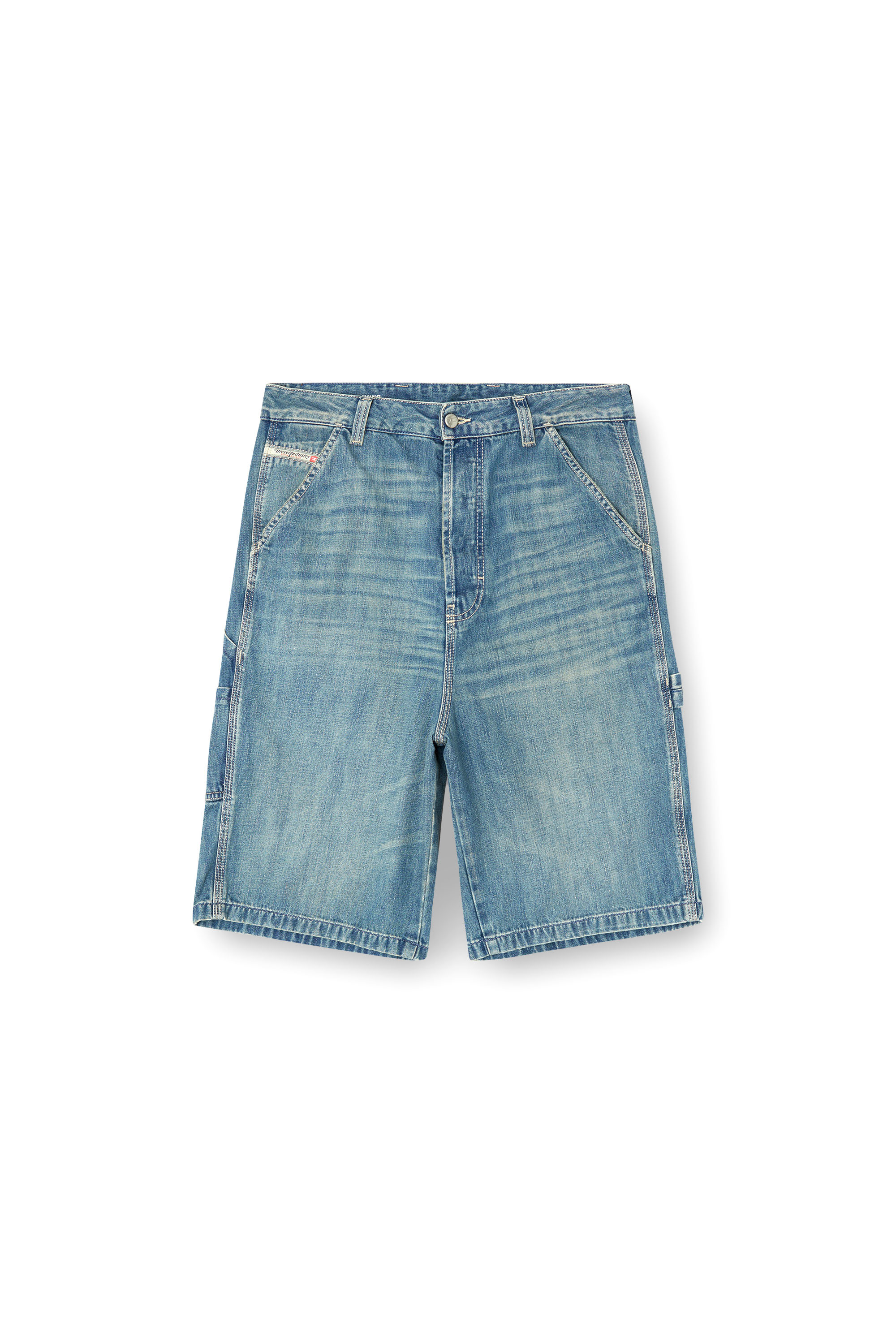 Diesel - D-LIVERY-W-SHORT, Man's Utility-style denim shorts in Light Blue - 3
