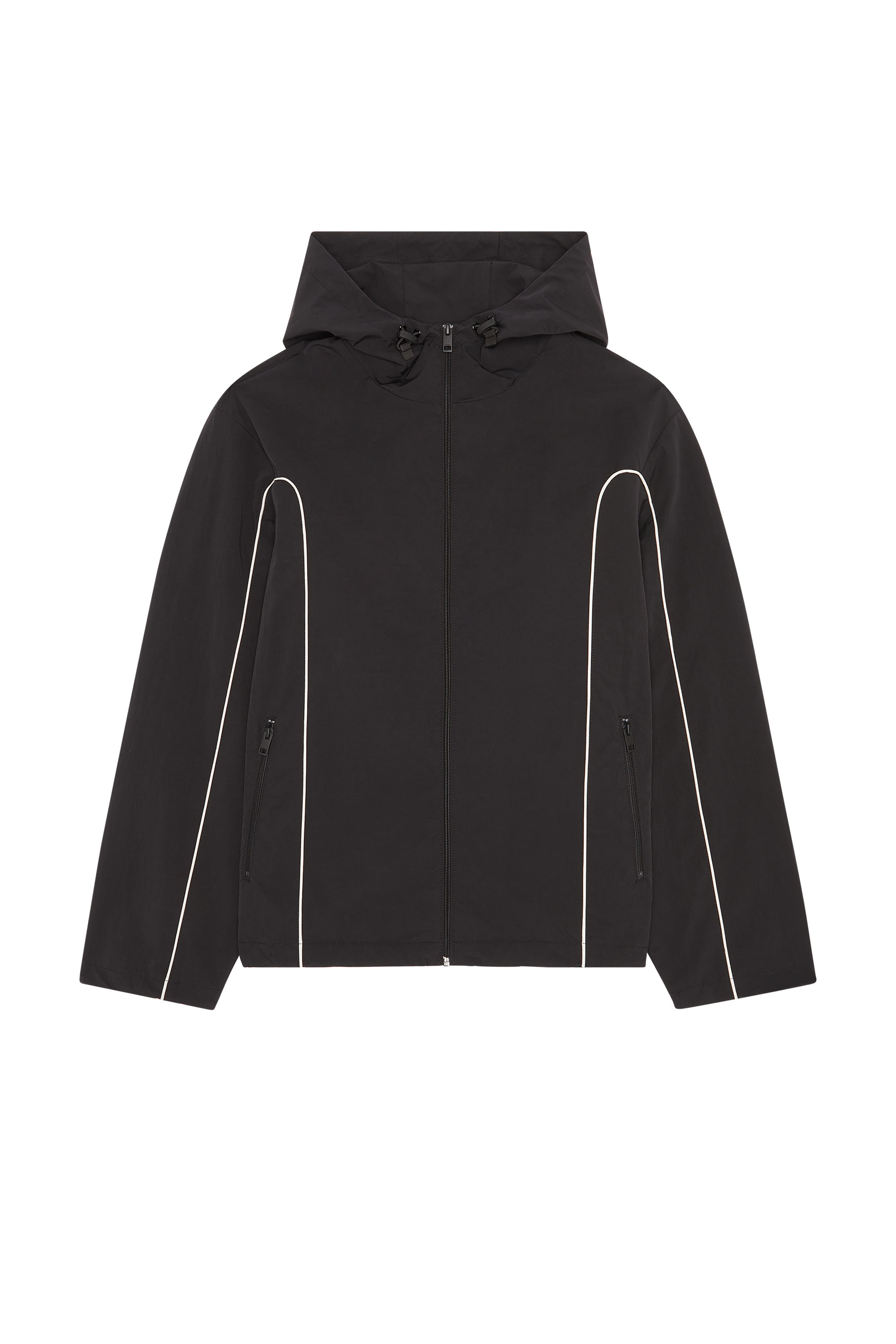 Diesel - J-HIVESSIN, Man's Windbreaker with contrast piping in Black - 3