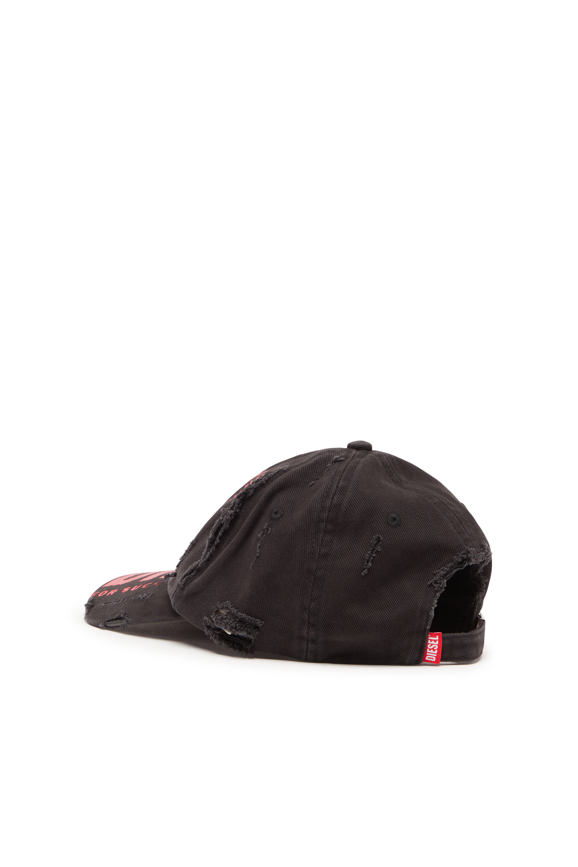Diesel - C-EWAN, Unisex's Baseball cap with Diesel lettering in Black/Red - 2