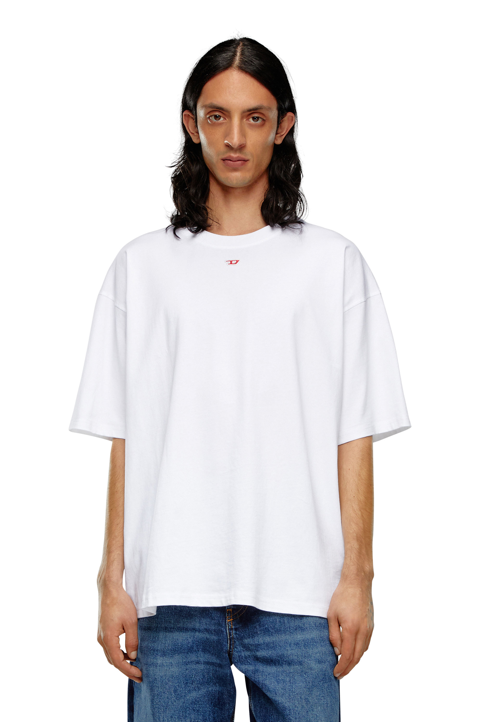 Diesel - T-BOXT-D, Unisex's T-shirt with embroidered D patch in White - 2