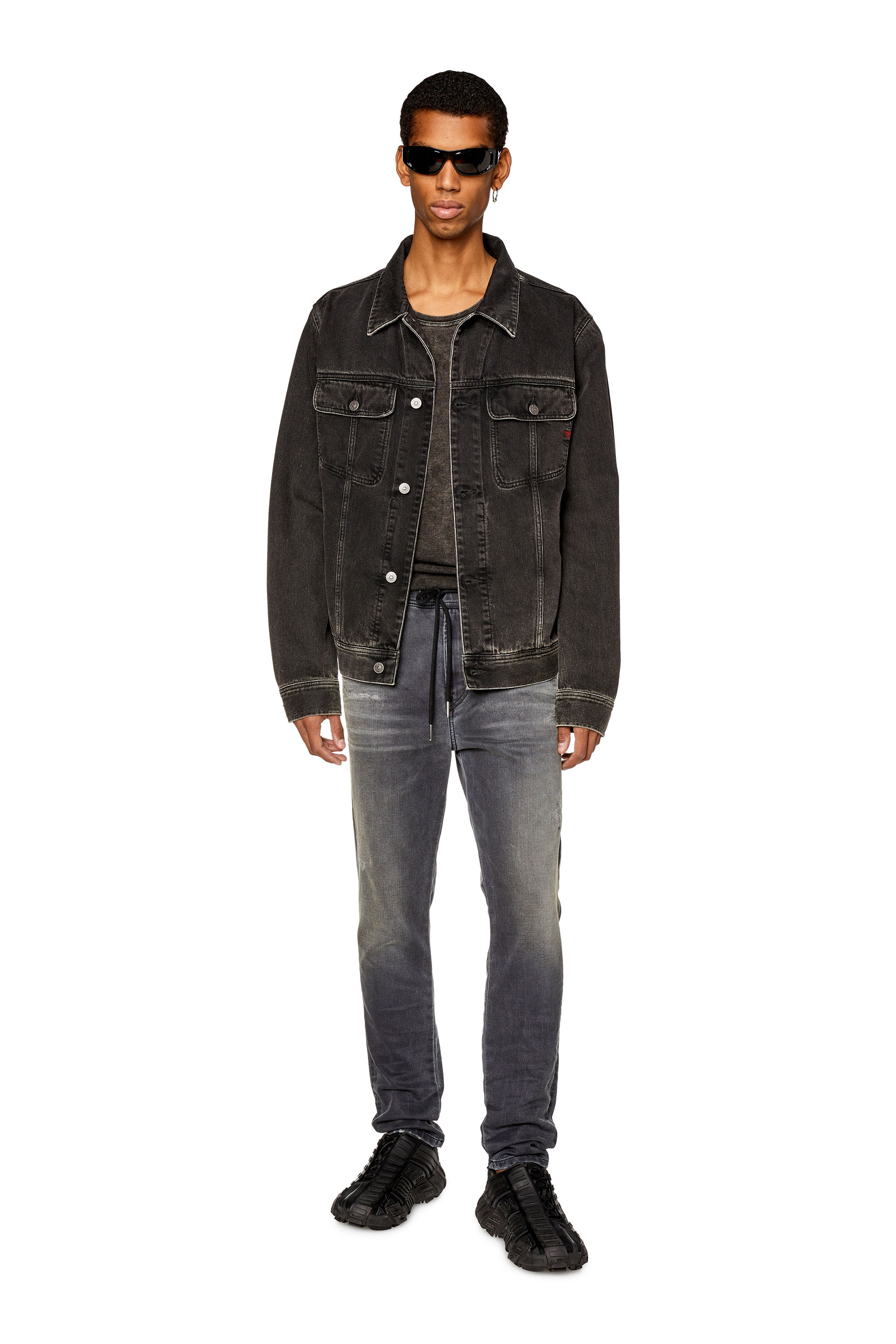 Diesel - Man's Slim E-Spender JoggJeans® 068FP, Black/Dark grey - 2