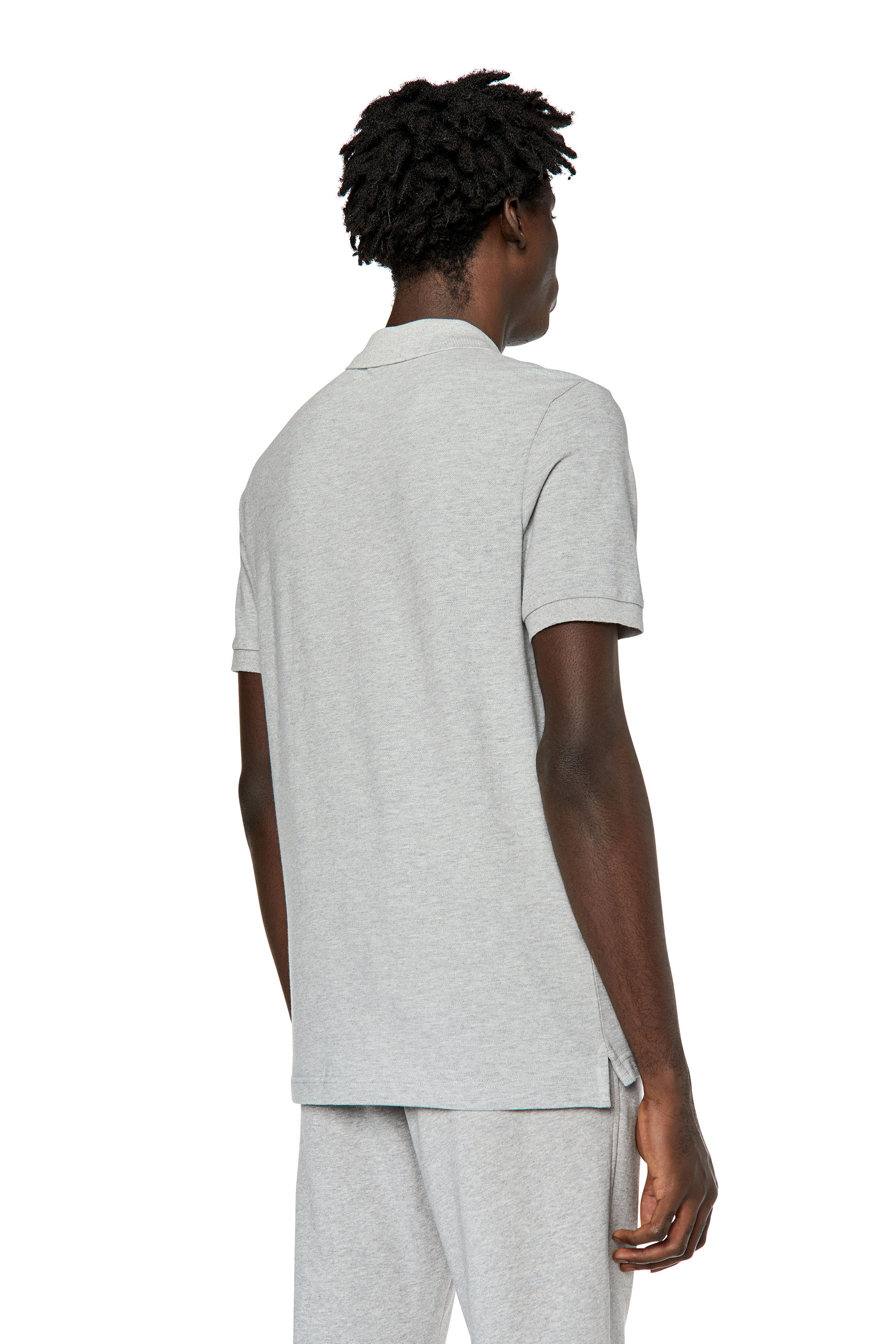 Diesel - T-SMITH-DIV, Man's Polo shirt with high-density logo print in Grey - 4