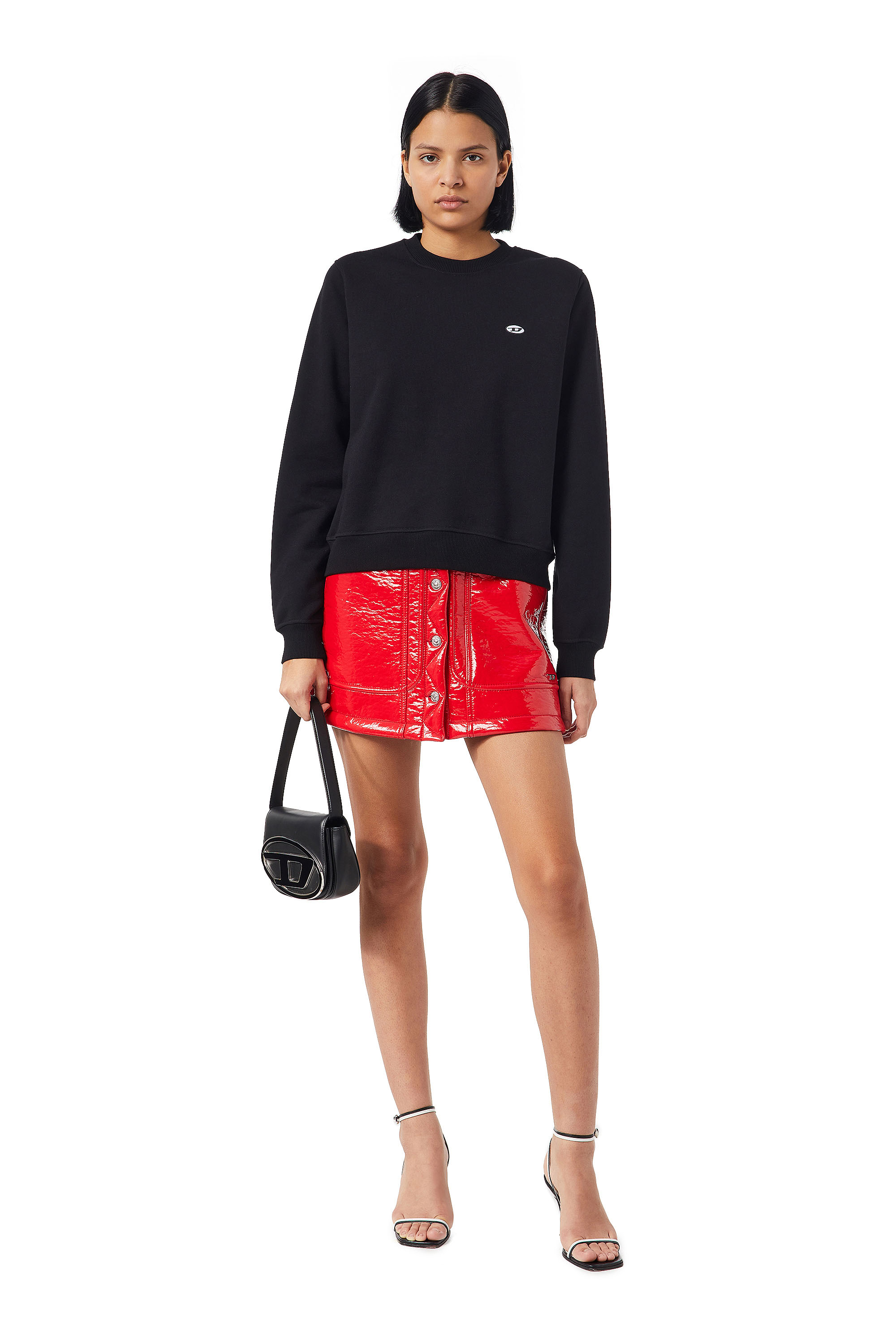 Diesel - F-REGGY-DOVAL-PJ, Woman's Sweatshirt with logo patch in Black - 2