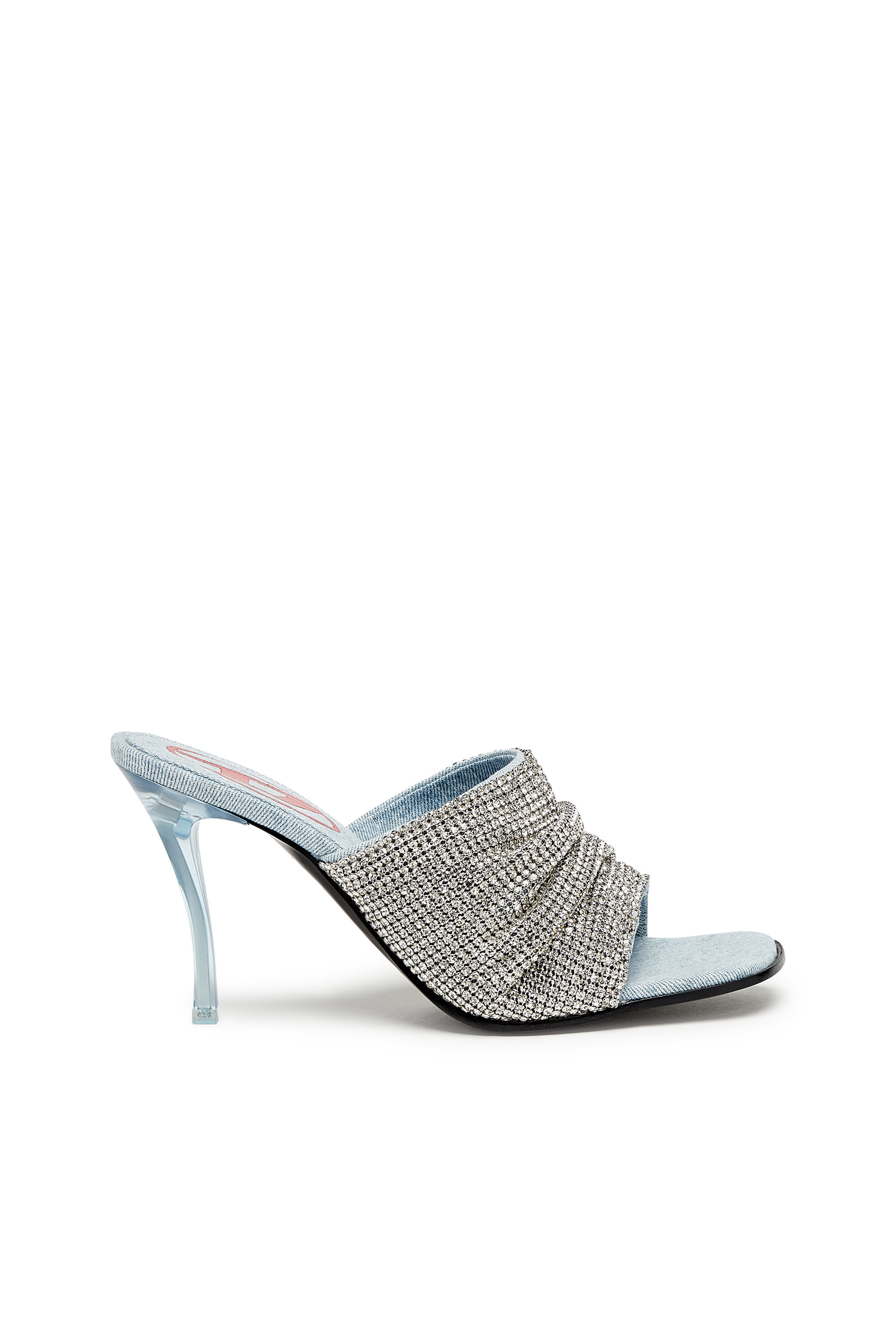 Diesel - D-SYDNEY SDL S, Woman's D-Sydney Sdl S Sandals - Mule sandals with rhinestone band in Silver - 1