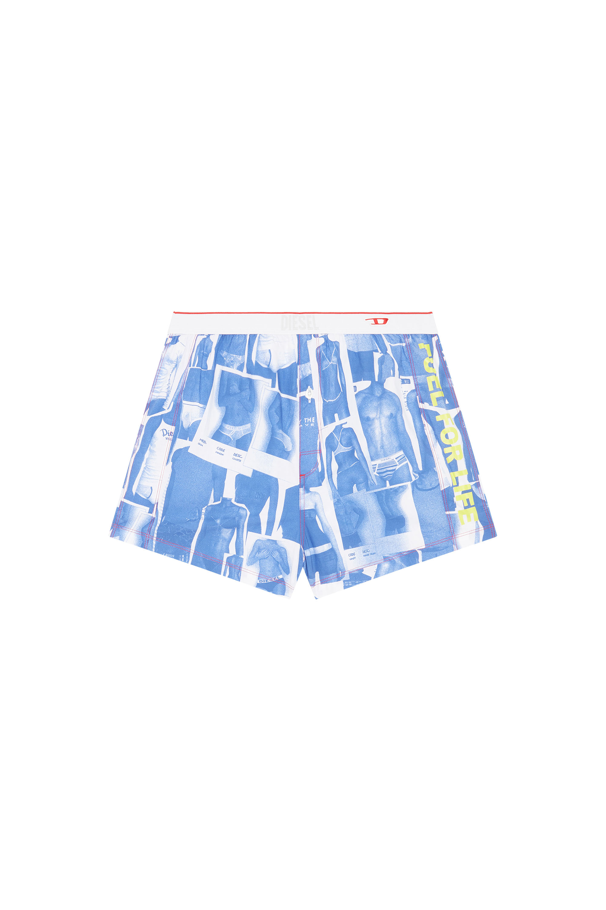 Diesel - UUBX-STARK-EL, Unisex's Cotton boxers with Fuel For Life print in White/Blue - 1