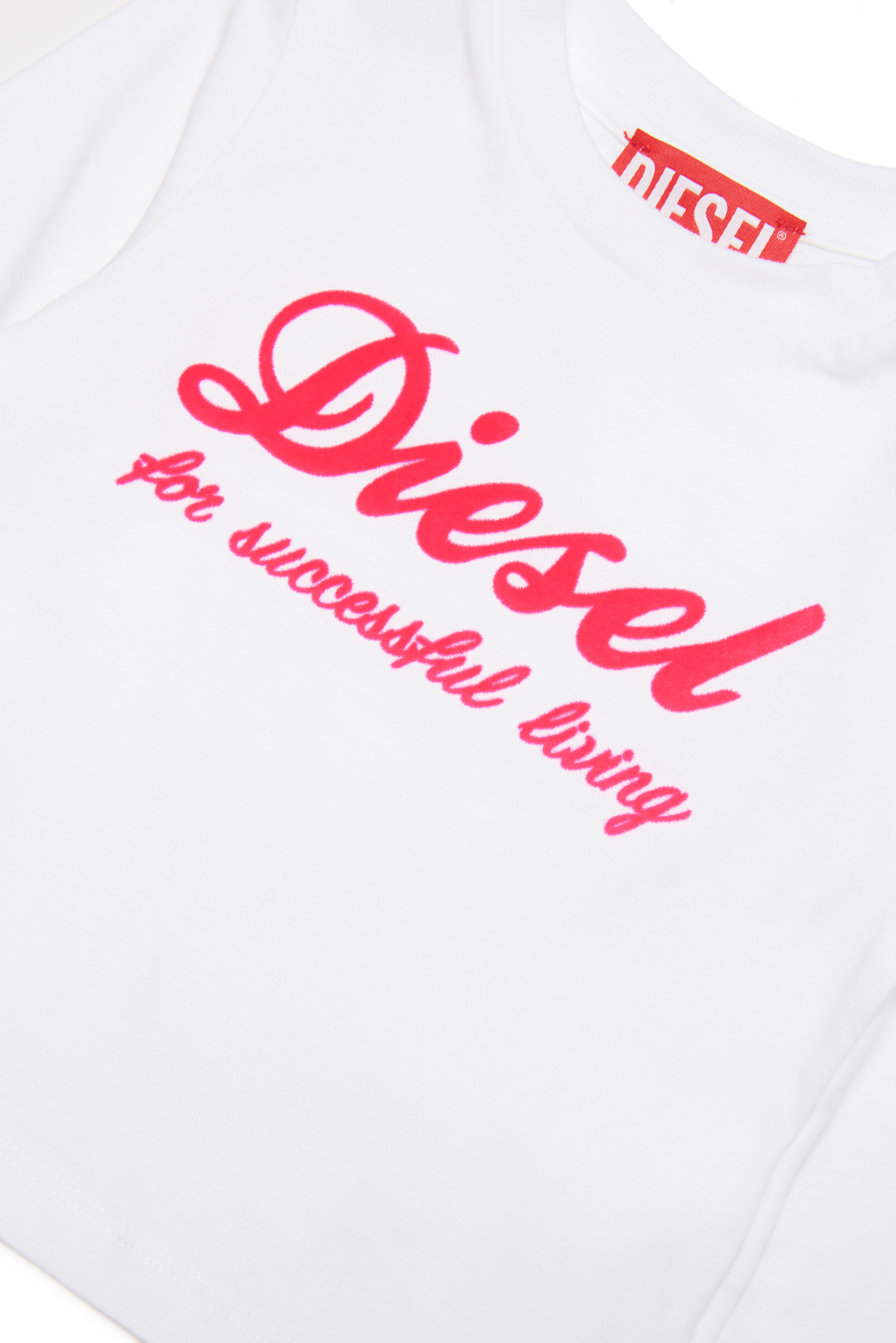 Diesel - TECNAB, Woman's Long-sleeve T-shirt with script logo in White - 3