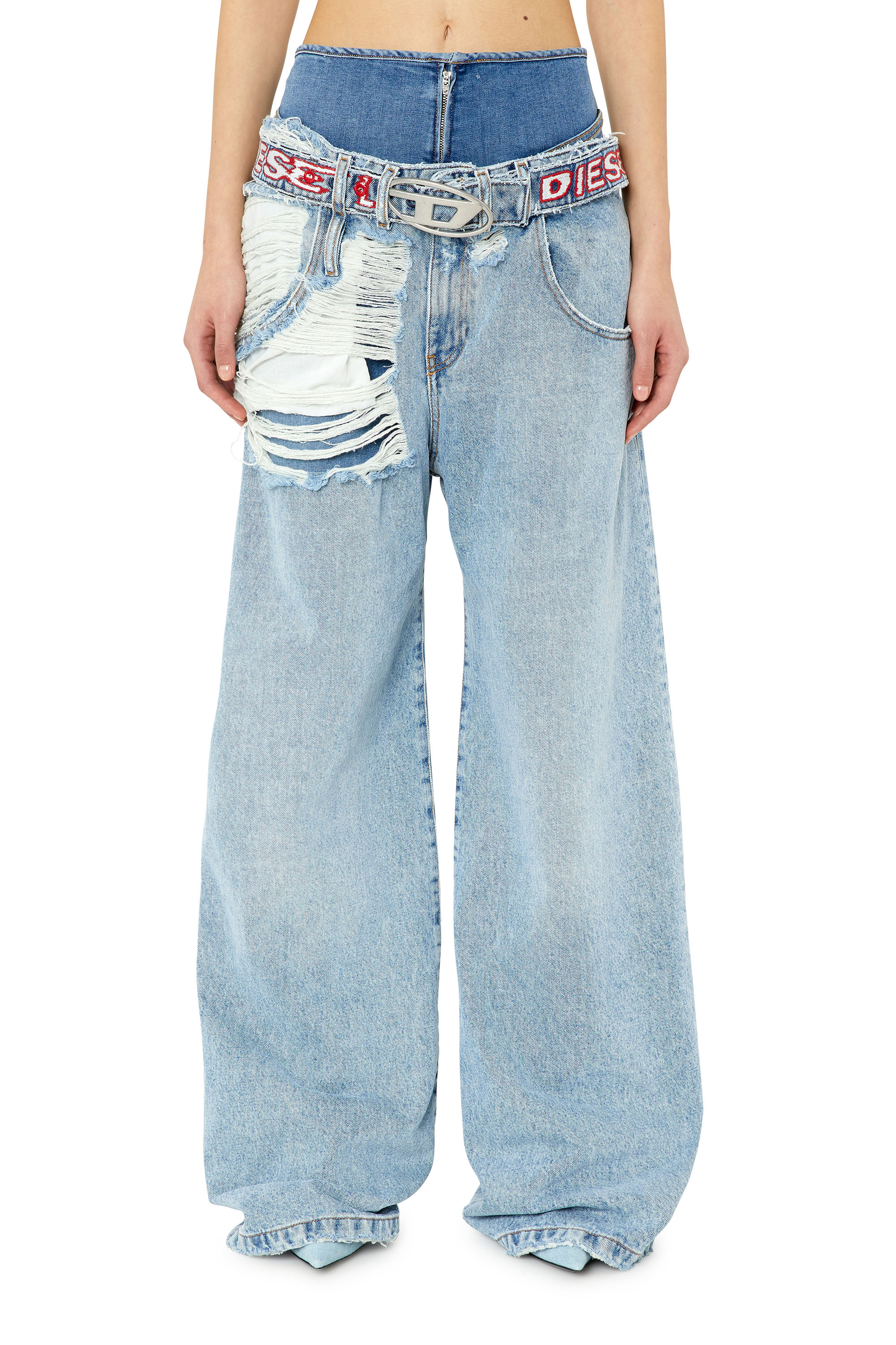 Diesel - Woman's Boyfriend Jeans D-Illin 0EMAG, Light Blue - 1