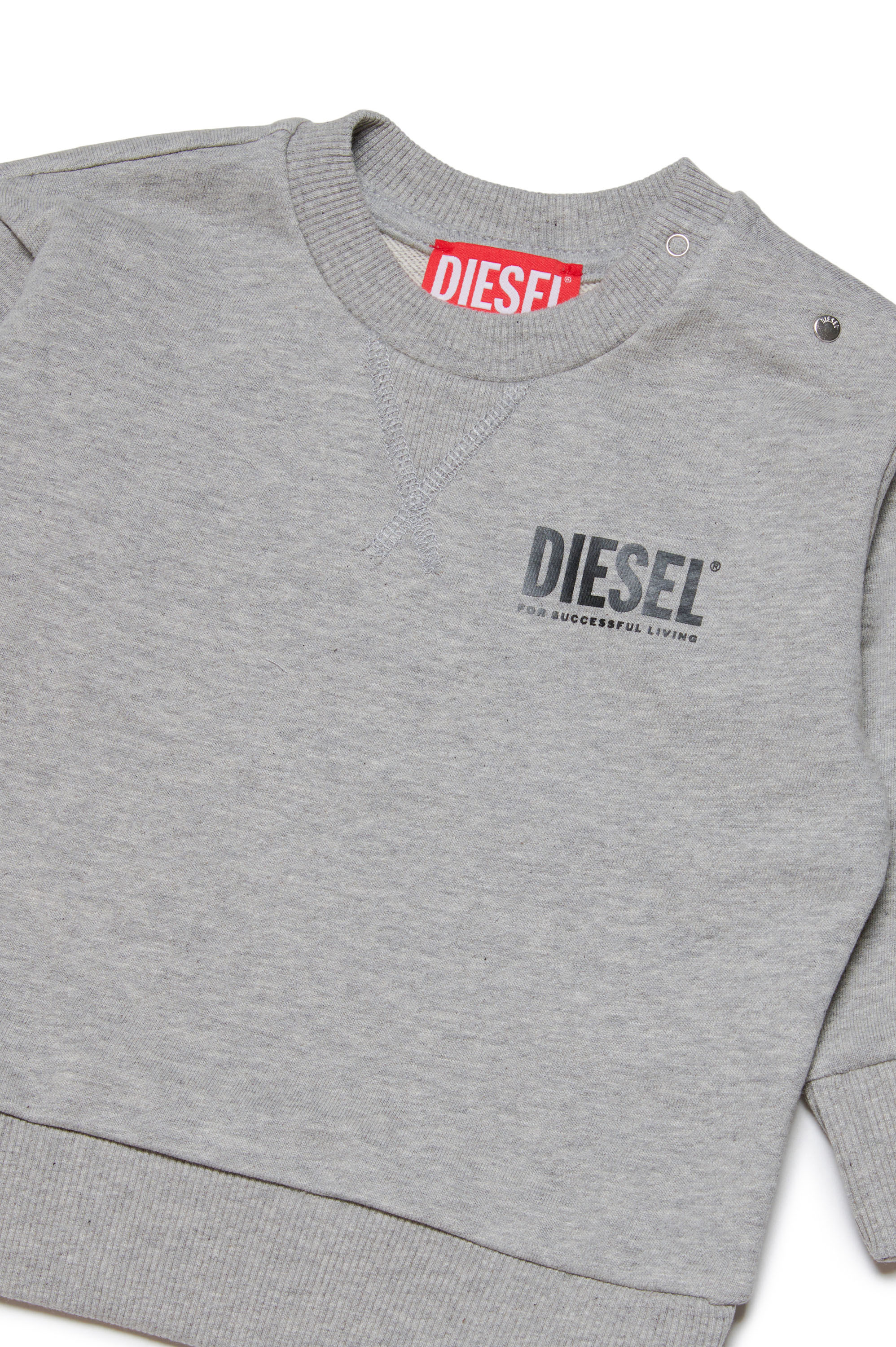 Diesel - SNARRIB, Unisex's Cotton sweatshirt with logo print in Grey - 3
