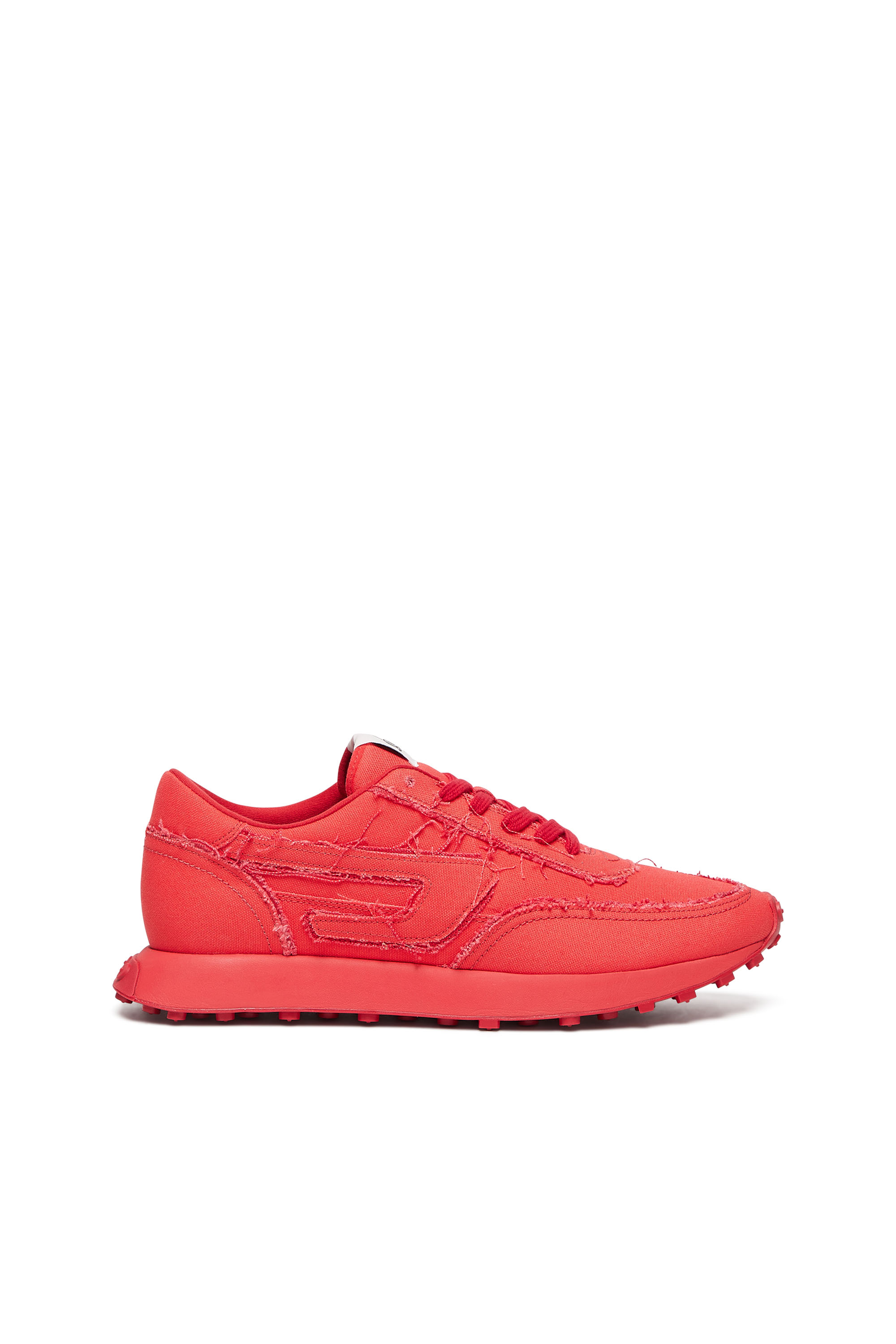 Diesel - S-RACER LC, Man's S-Racer Lc - Canvas sneakers with frayed edges in Red - 1
