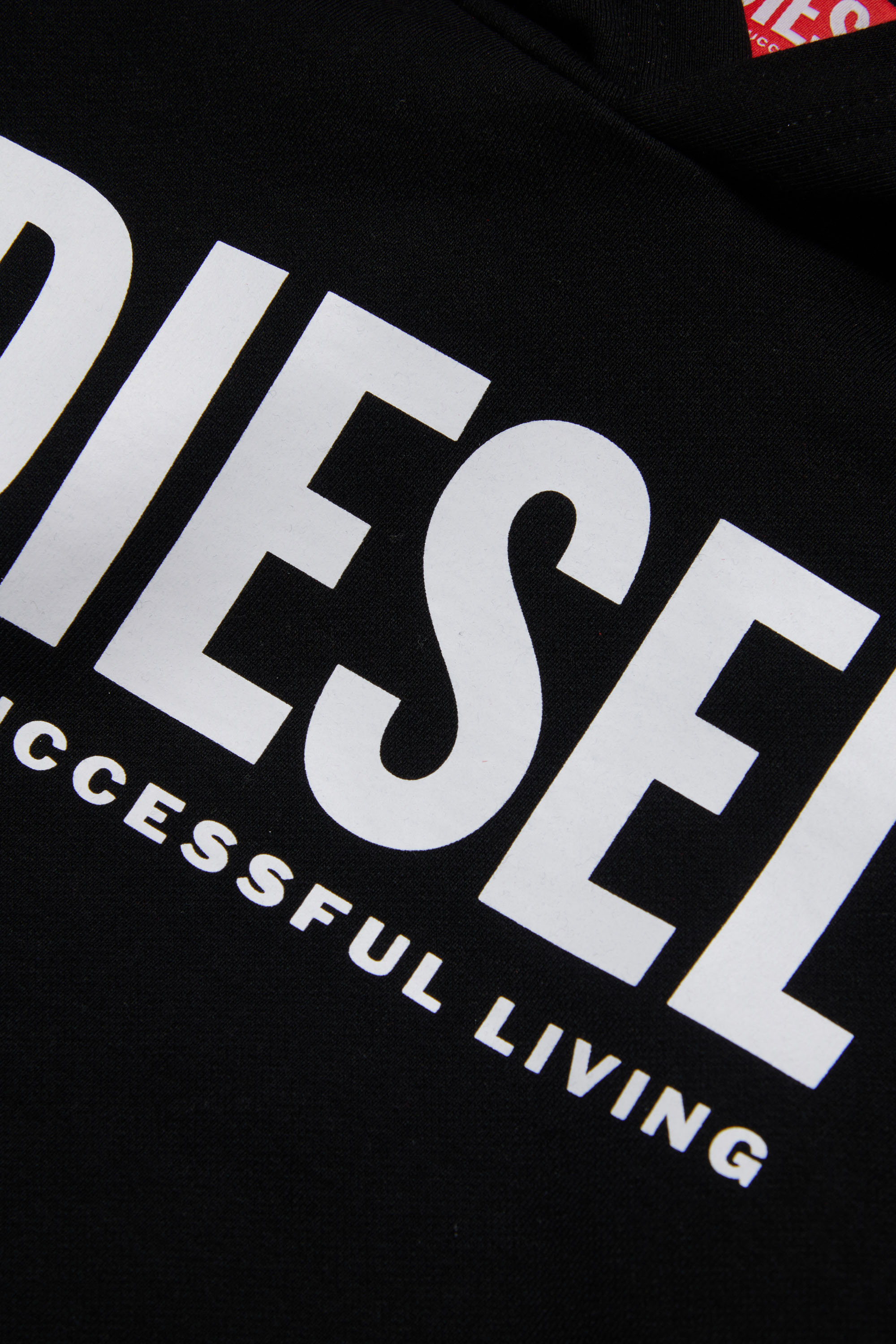 Diesel - LSFORT DI OVER HOOD, Unisex's Hoodie with logo print in Black - 3