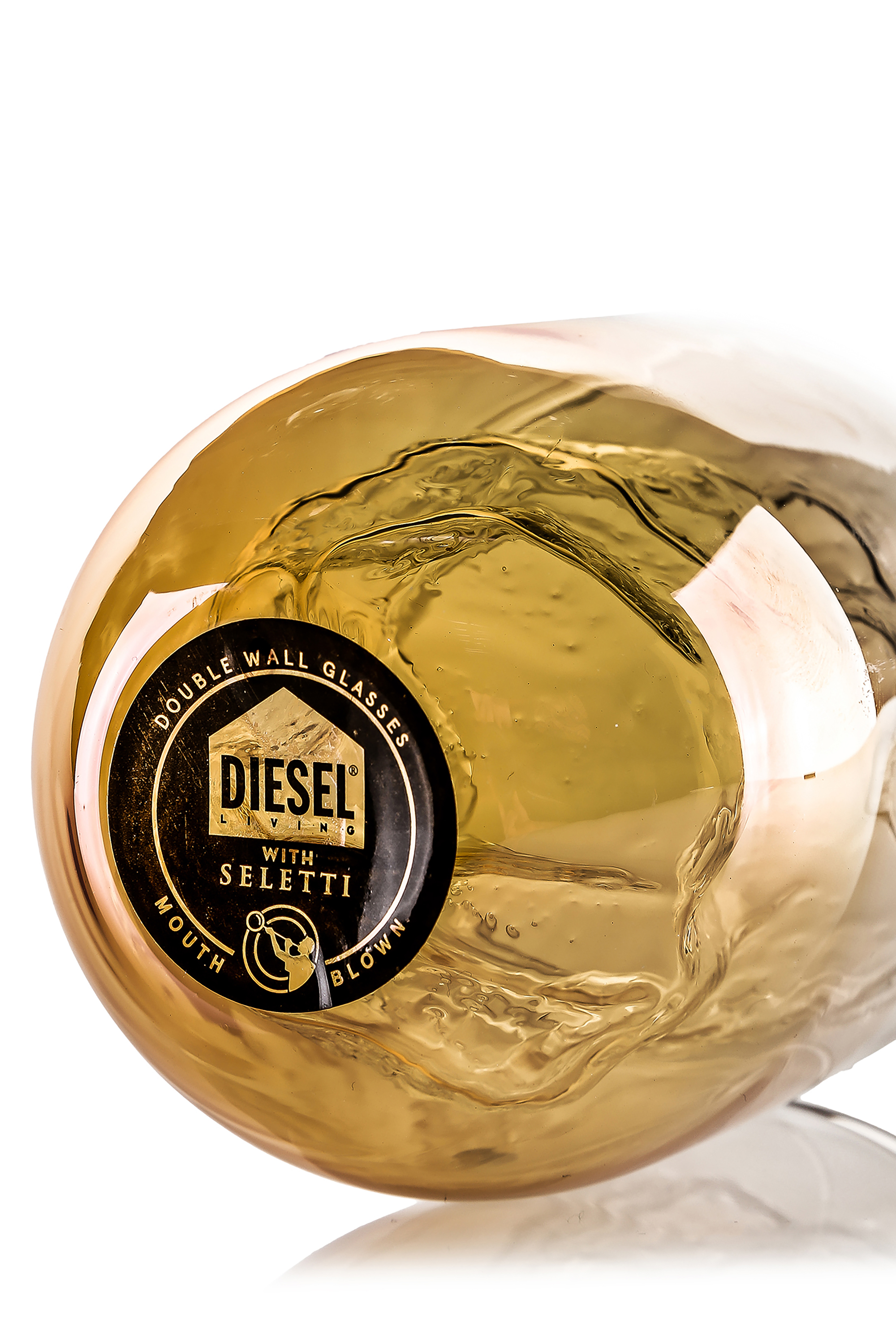 Diesel - 10935 COSMIC DINER, Unisex's Unique elegant glass, ø cm 8,5 / 3.4" in Honey - 3