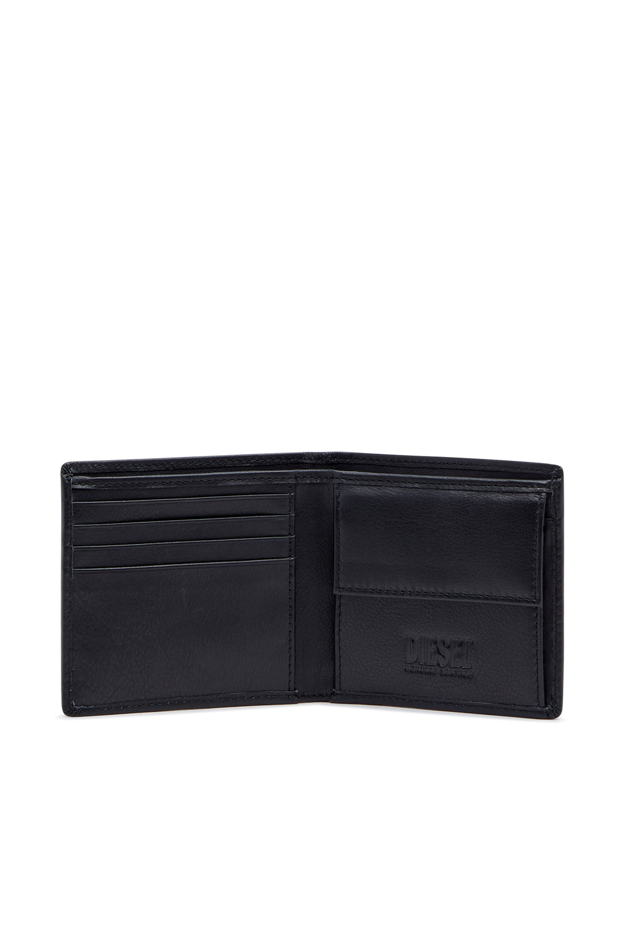 Diesel - BI-FOLD COIN S, Man's Bi-fold wallet in leather in Black - 3